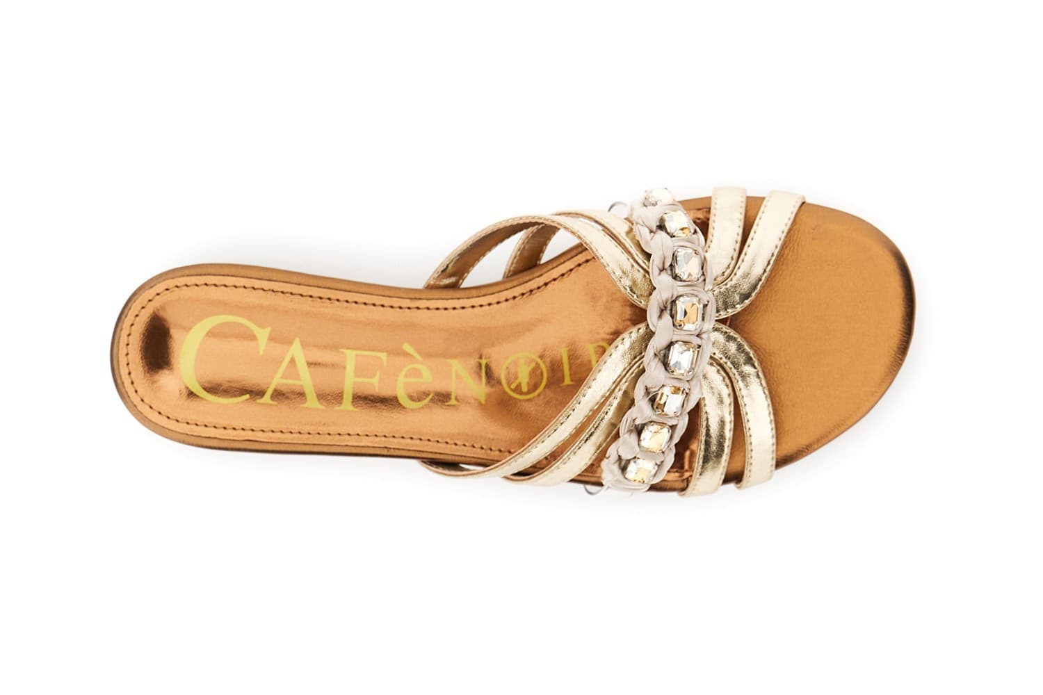 CIABATTA IN SINTETICO LAMINATO EFFETTO PELLE CON ACC. STRASS - 9
