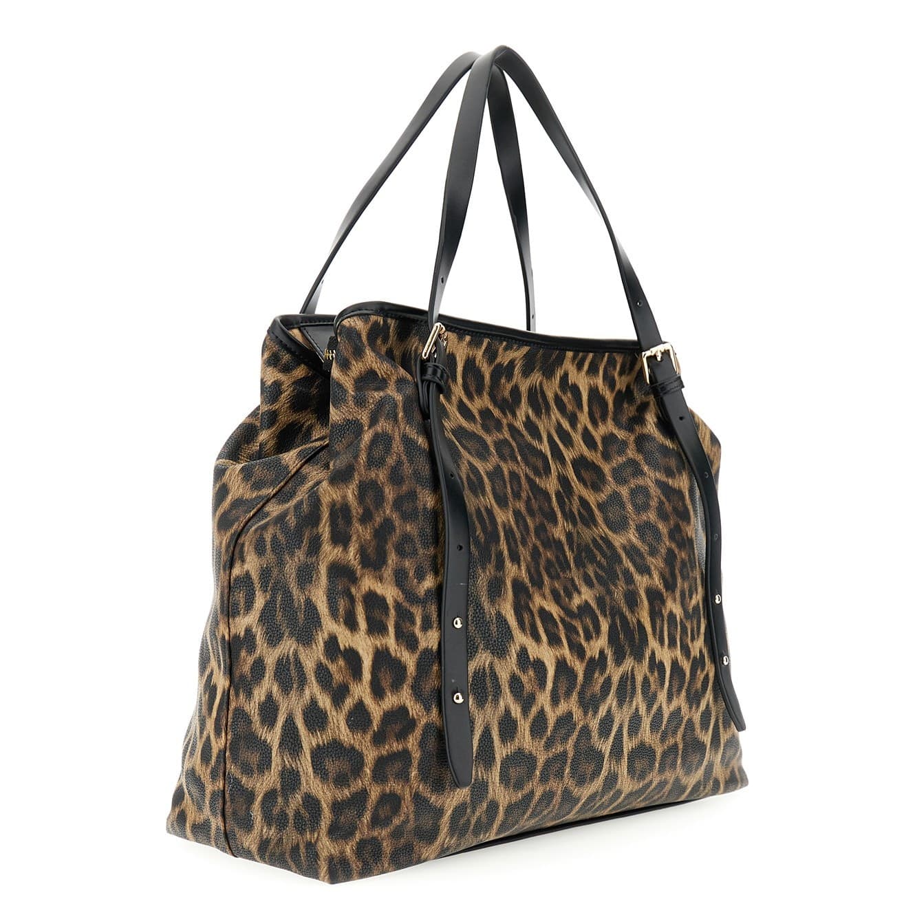 MORBIDA TOTE GRANDE IN MATERIALE SINTETICO STAMPA LEOPARDO , CON TRACOLLE SOTTIL - 2