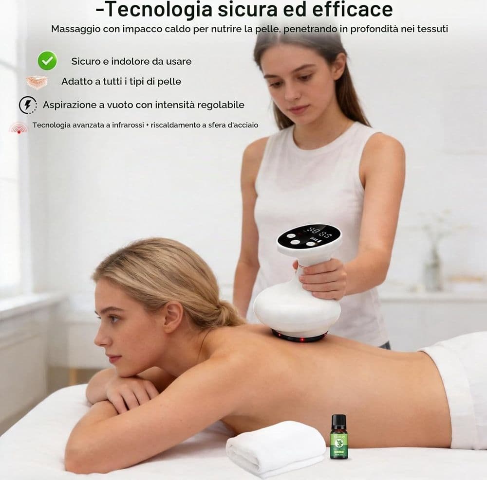 MASSAGGIATORE 4IN1 ANTICELLULITE ELETTRICO SENZA FILI MASSAGGIO PROFONDO CON CALORE CORPO - 12