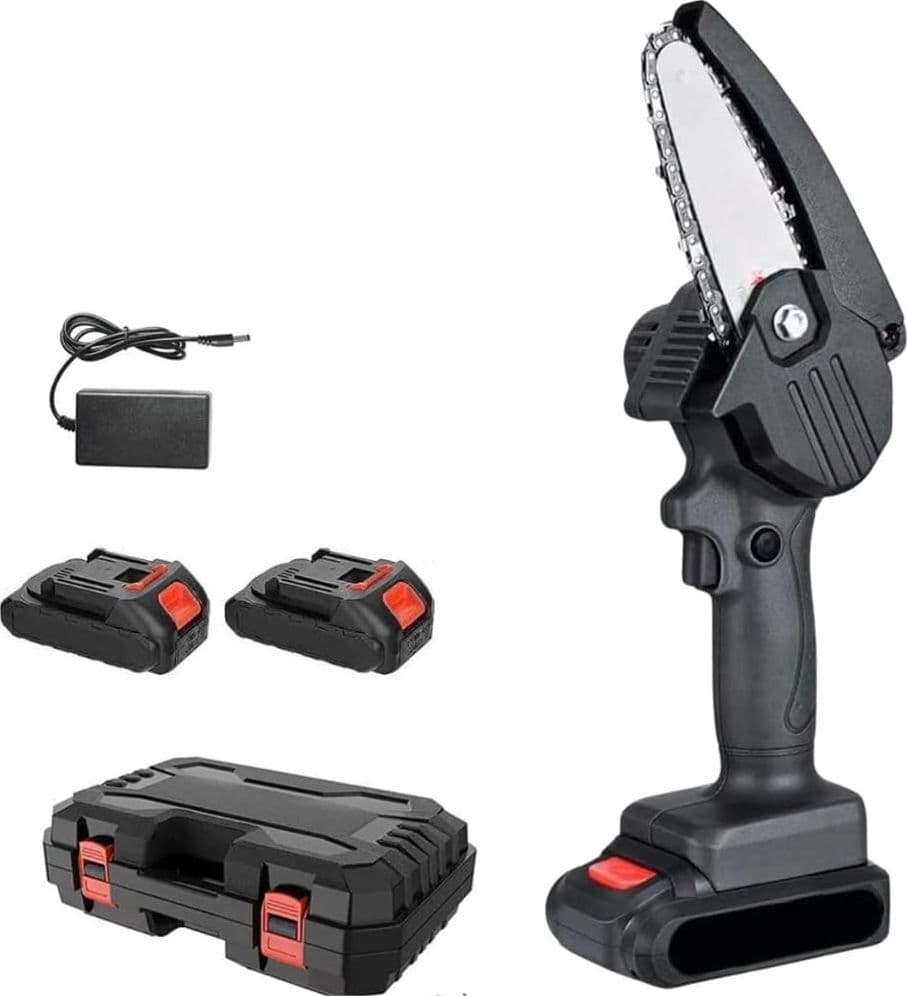 MINI MOTOSEGA 4" CON DOPPIA BATTERIA 48V VALIGETTA PER POTATURA LAVORI LEGNO FAI DA TE - 3