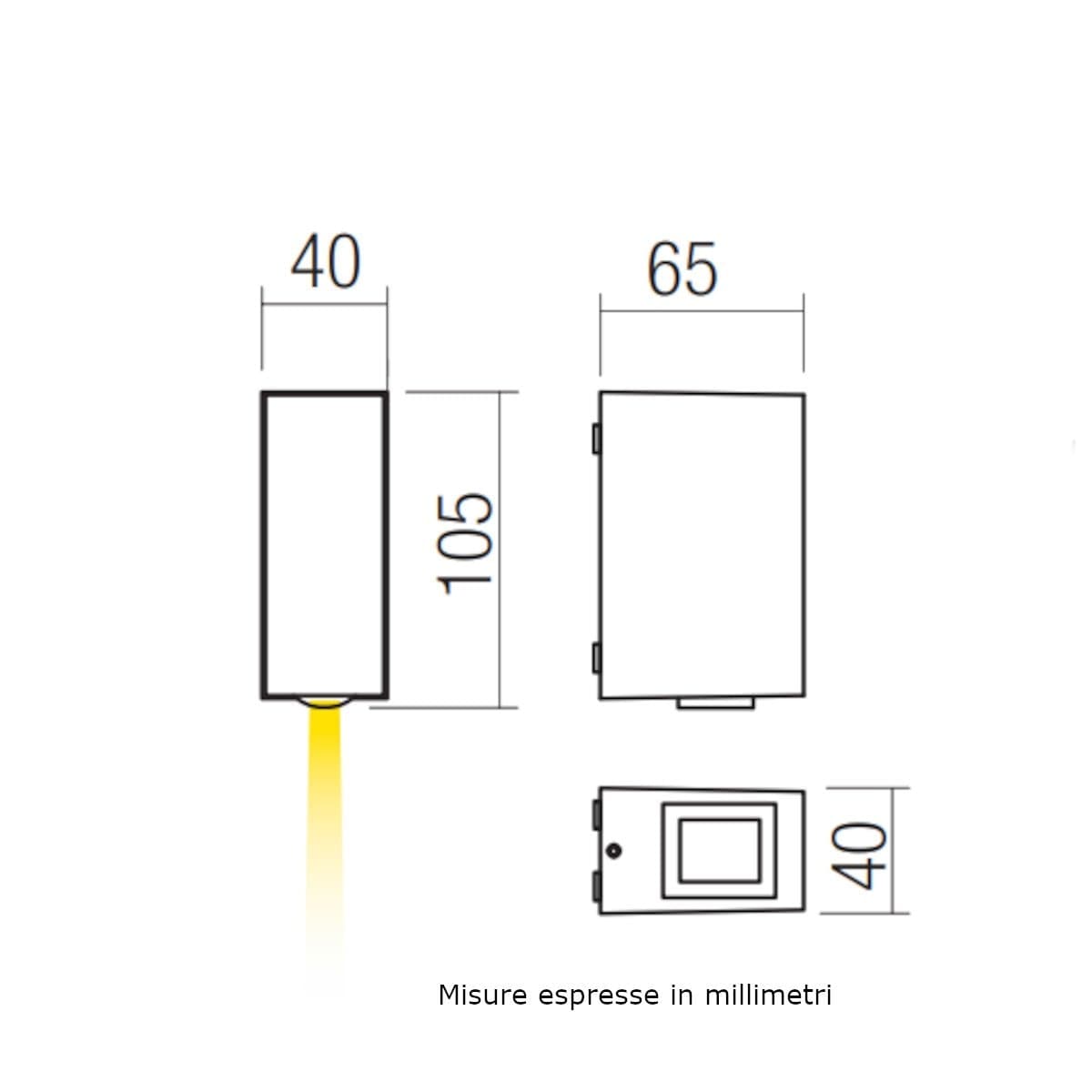Applique LED Redo Group ACE 4000 monoemissione IP54 alluminio - 6