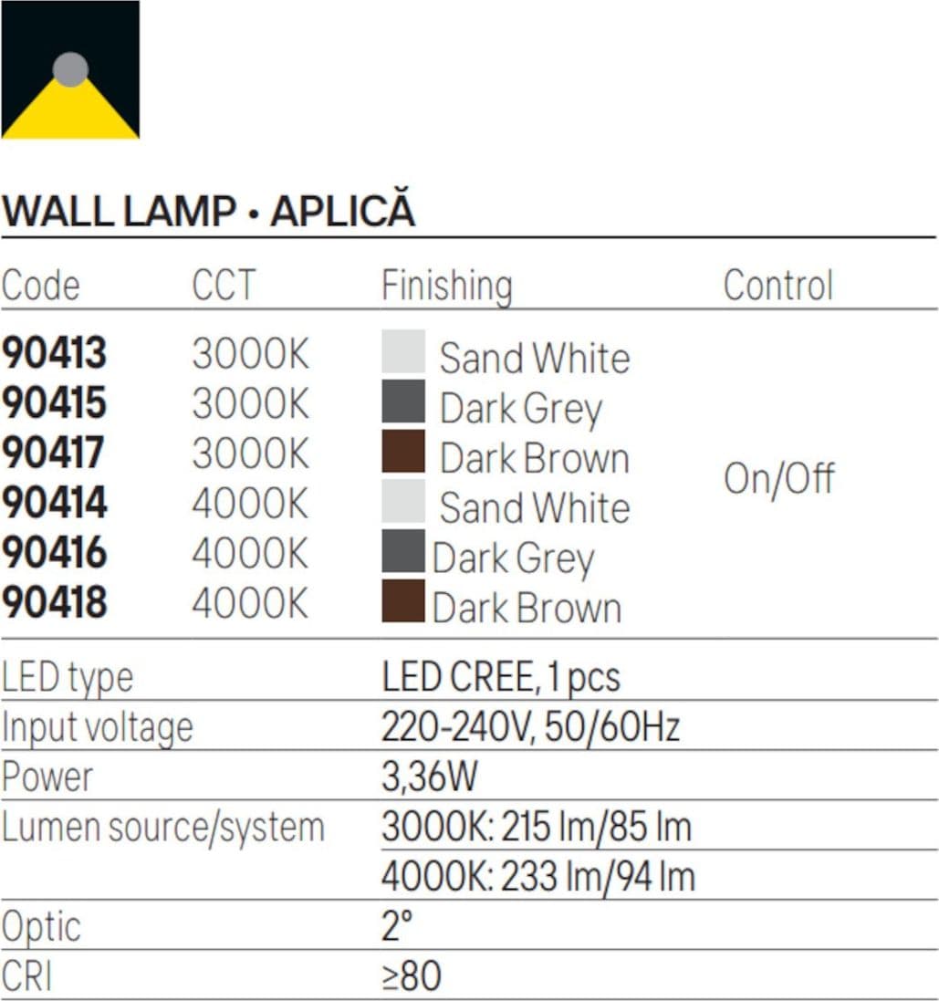 Applique LED Redo Group ACE 4000 monoemissione IP54 alluminio - 7