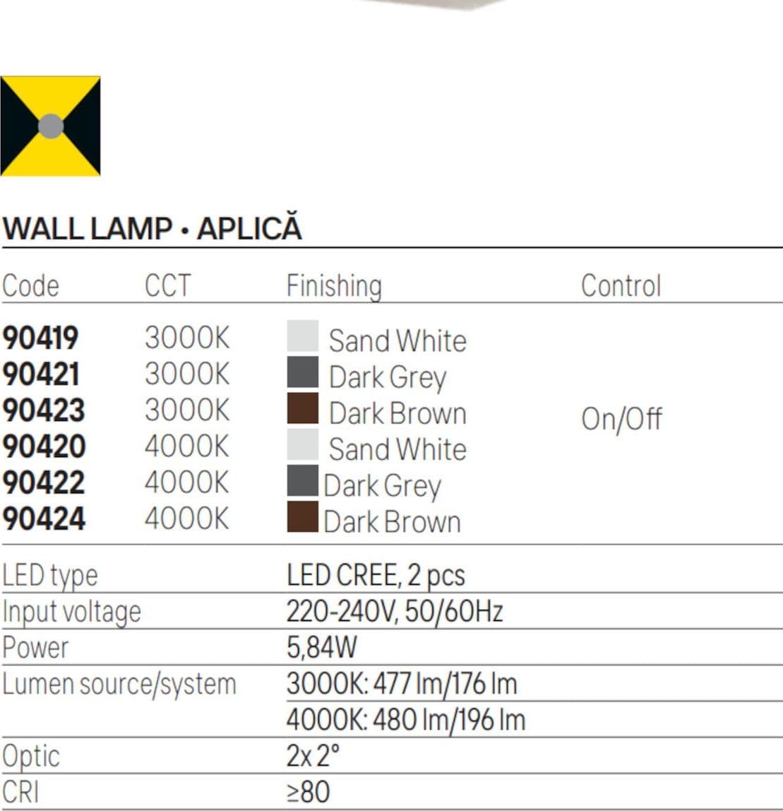 Applique LED Redo Group ACE 3000 biemissione IP54 alluminio - 8