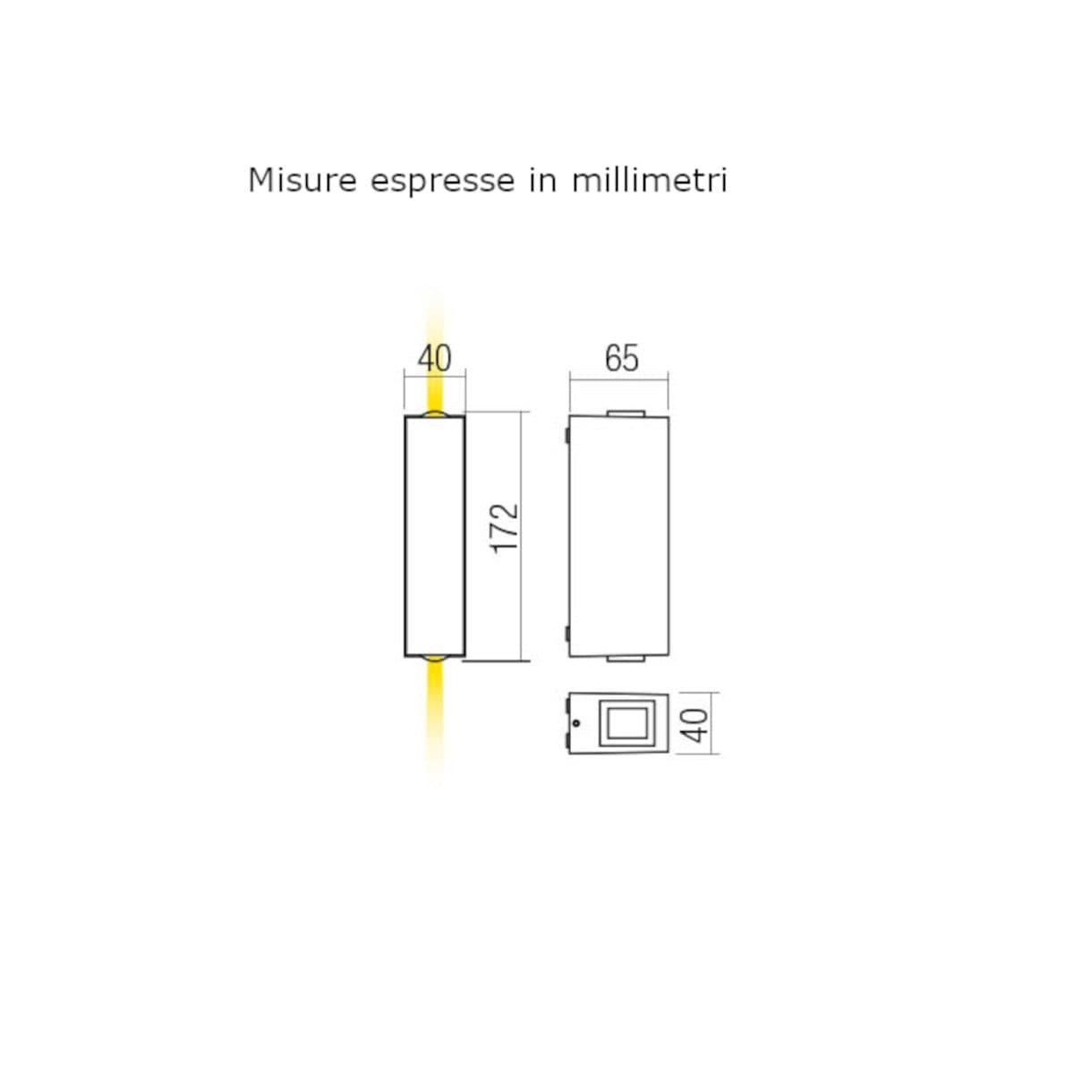 Applique LED Redo Group ACE 4000 biemissione IP54 alluminio - 8