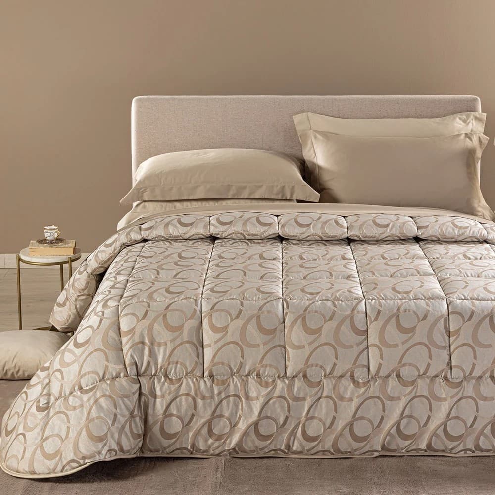 Trapunta Damascata Agata ! Caleffi Matrimoniale Floreale in Raso Jacquard 265X265 - 2