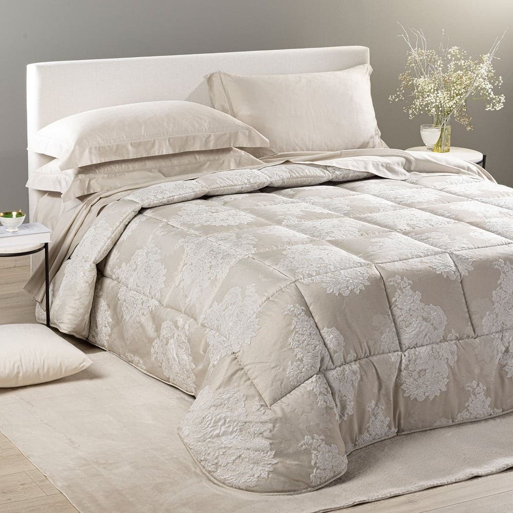 Trapunta Damascata Gloria ! Caleffi  Floreale Matrimoniale in Raso Jacquard 265X265 - 7