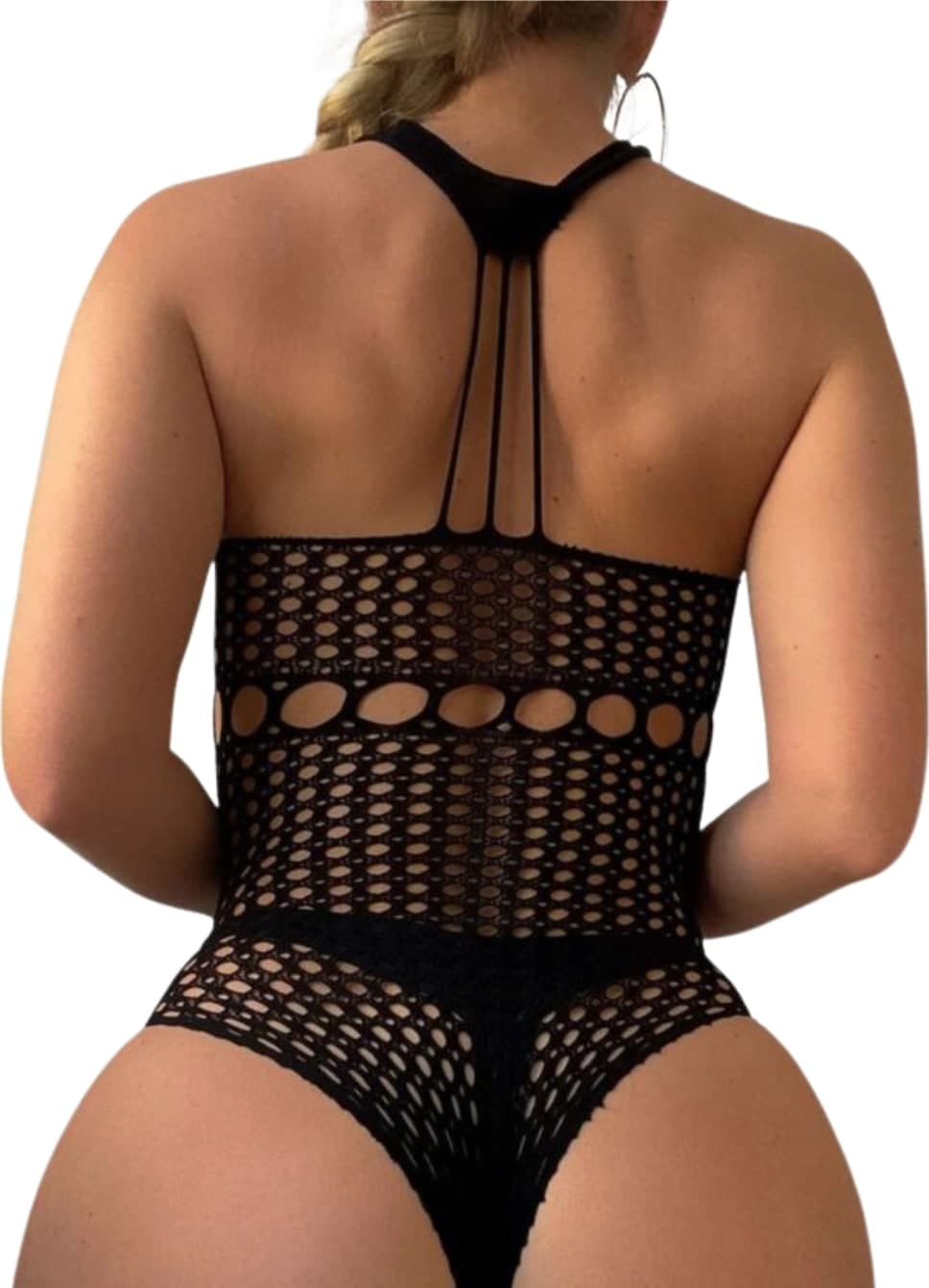 Body a rete sexy lingerie intimo donna elasticizzato taglia unica erotica - 4