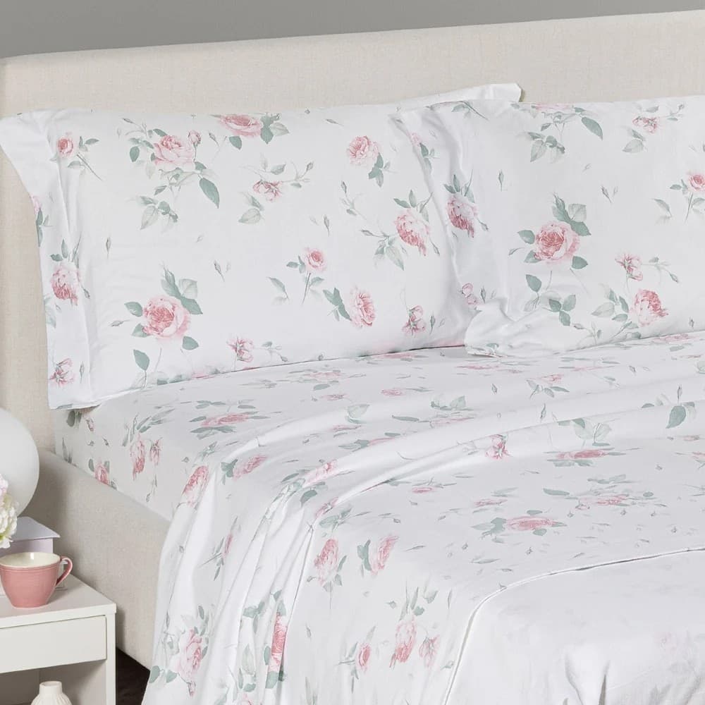 Completo Lenzuola Matrimoniale Rosa in Flanella di Puro Cotone – Caldo e Vellutato - 6