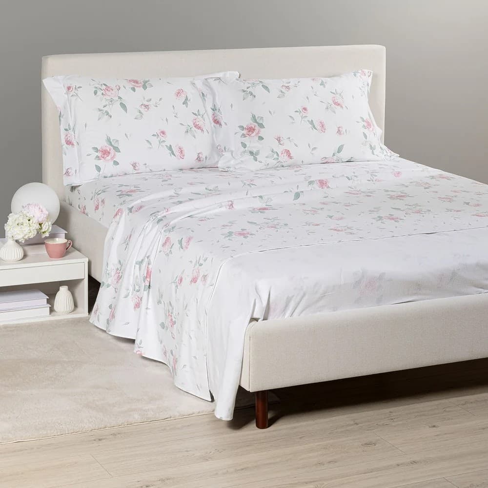 Completo Lenzuola Matrimoniale Rosa in Flanella di Puro Cotone – Caldo e Vellutato - 7
