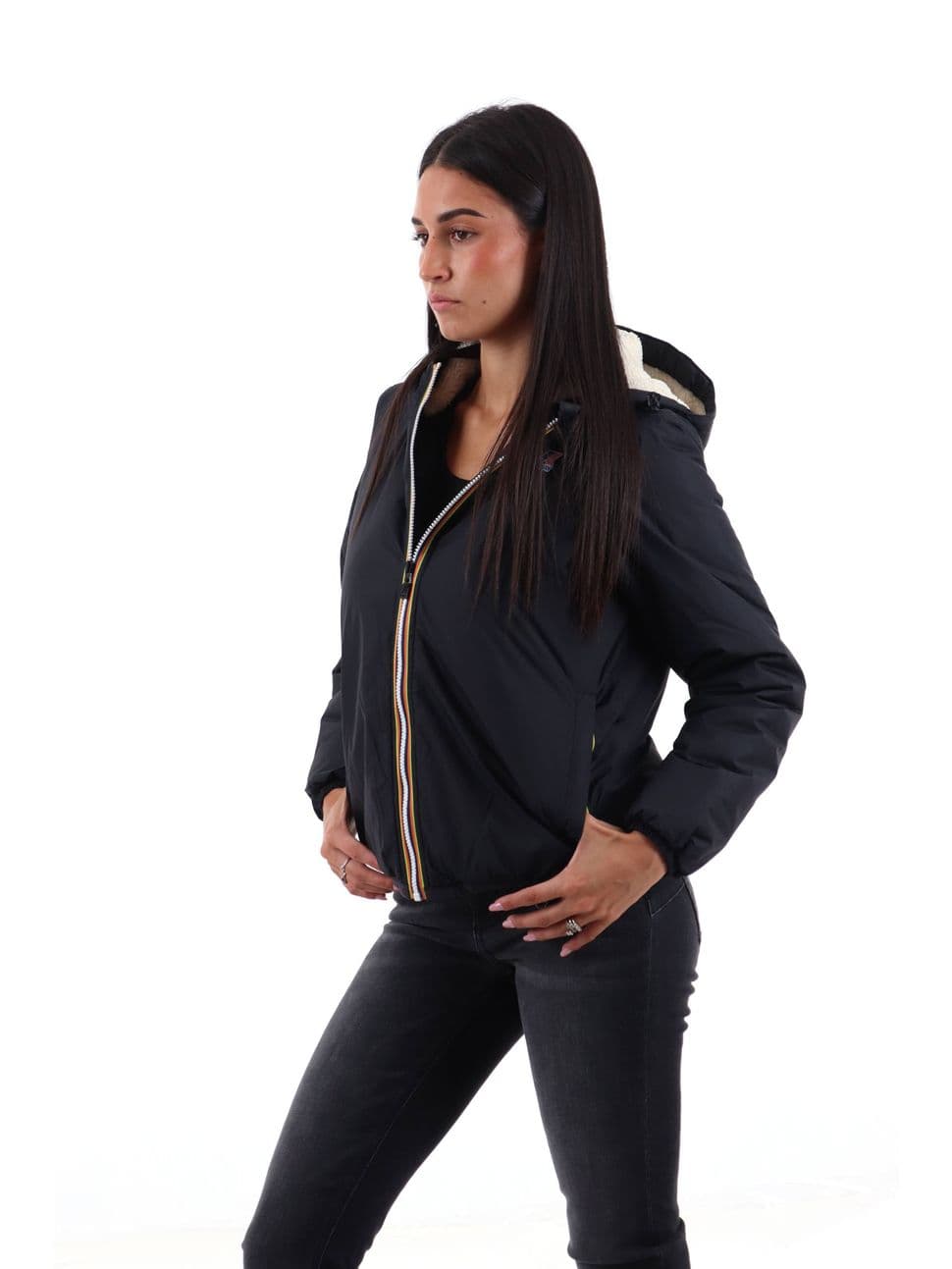 K-WAY Capospalla donna Claudette Orsetto - Black Pure - K81537W-USY - 2