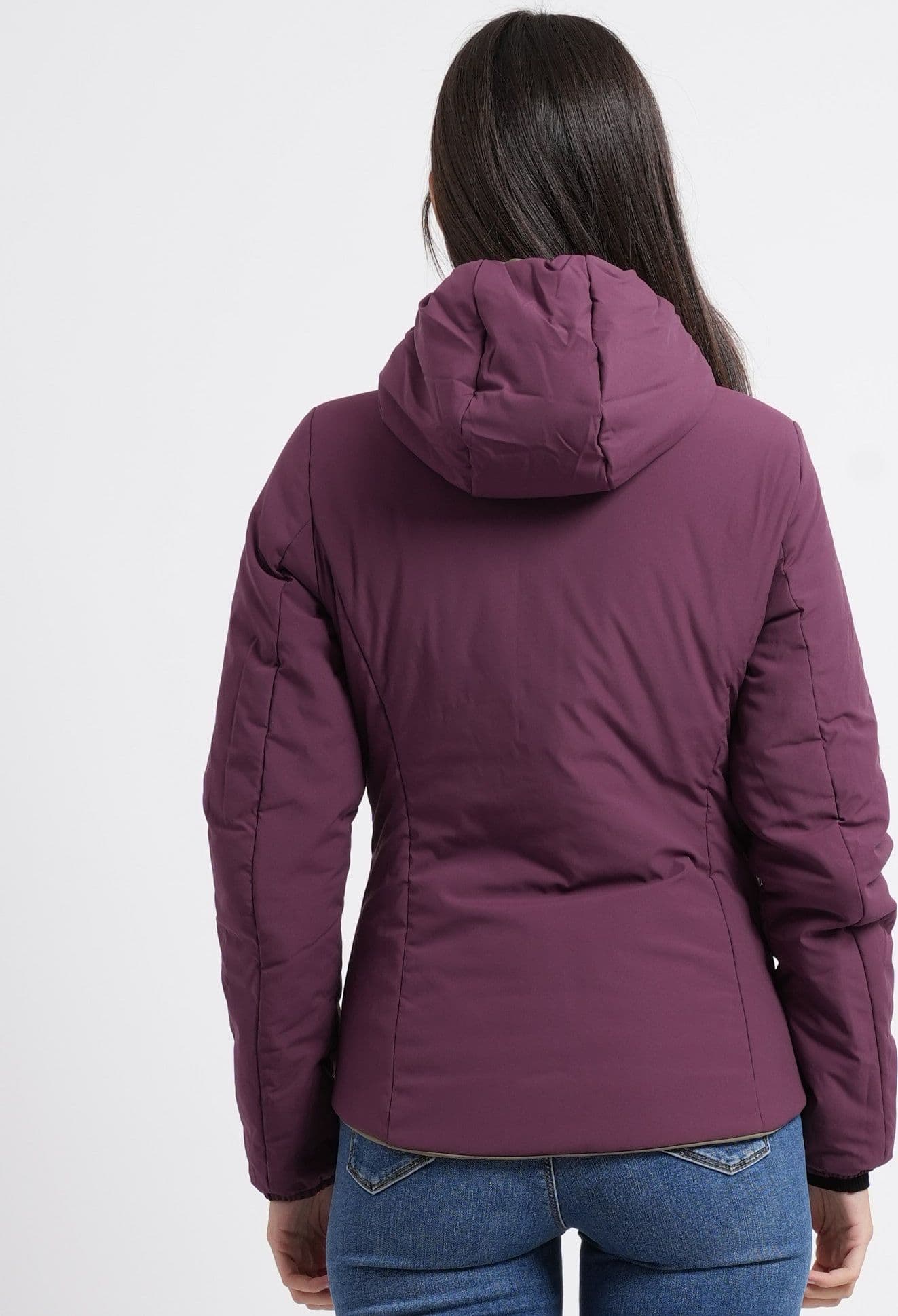 K-WAY Giacca donna corta calda Lily St Warm Double - Green Army Violet Mauve - K6128TW-D0U - 7