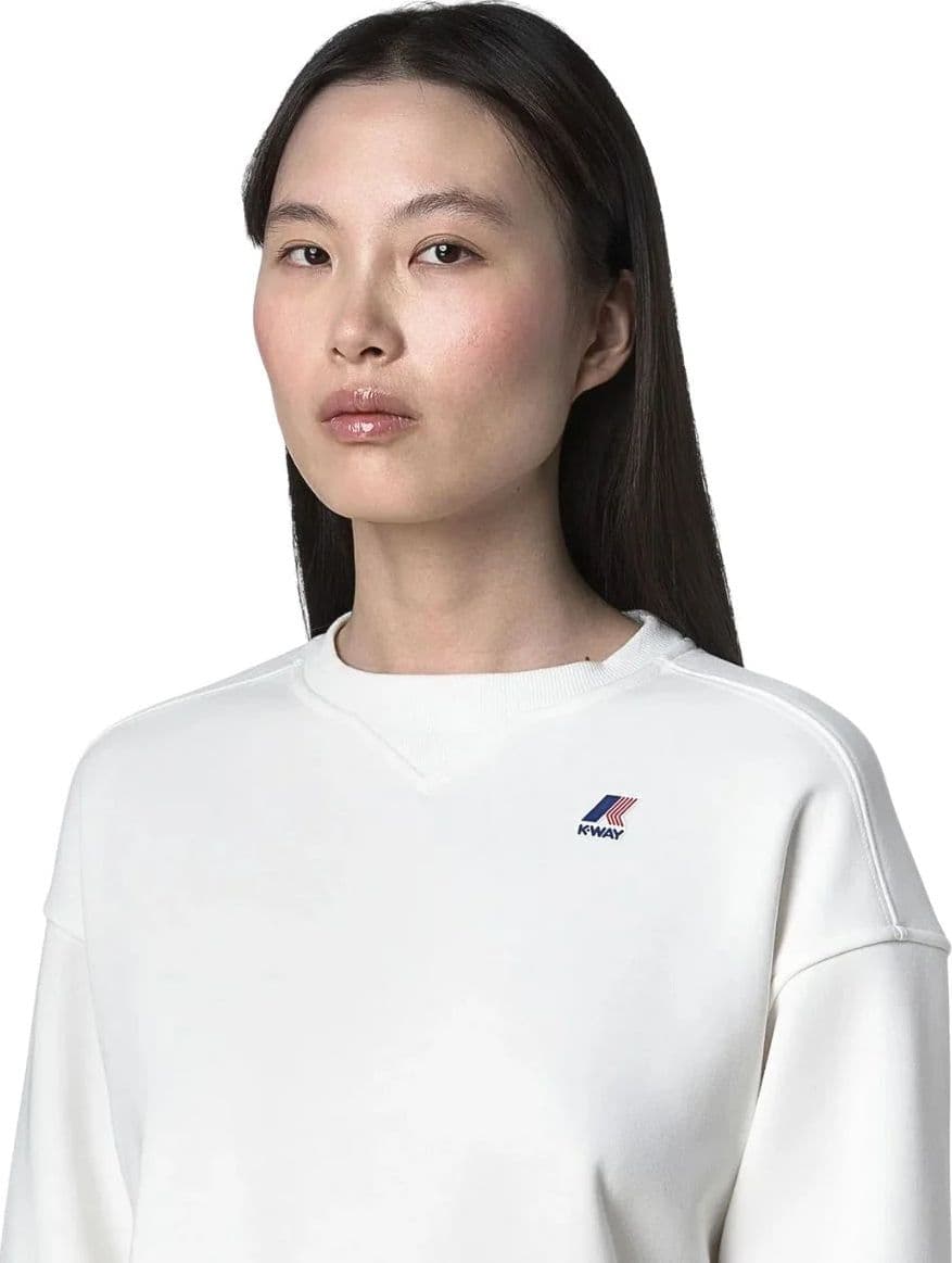 K-Way Felpa Donna Girocollo Noella Brushed Pc K6127MW 490 Bianco - 4