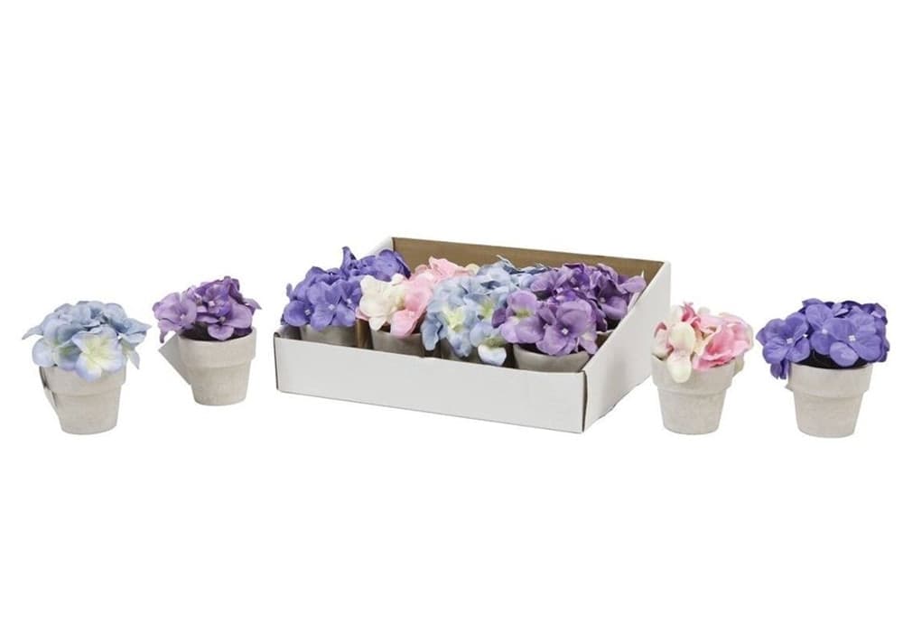 SET 12PZ MINI PIANTA FIORI ARTIFICIALE CON VASO IN CELLULOSA Ø7X13 CM DECORAZIONE 210924 - 2