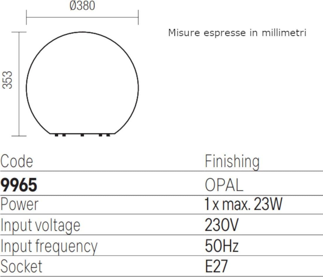 Lampada terra Redo Group BALOO 9965 E27 LED IP65 polietilene - 3