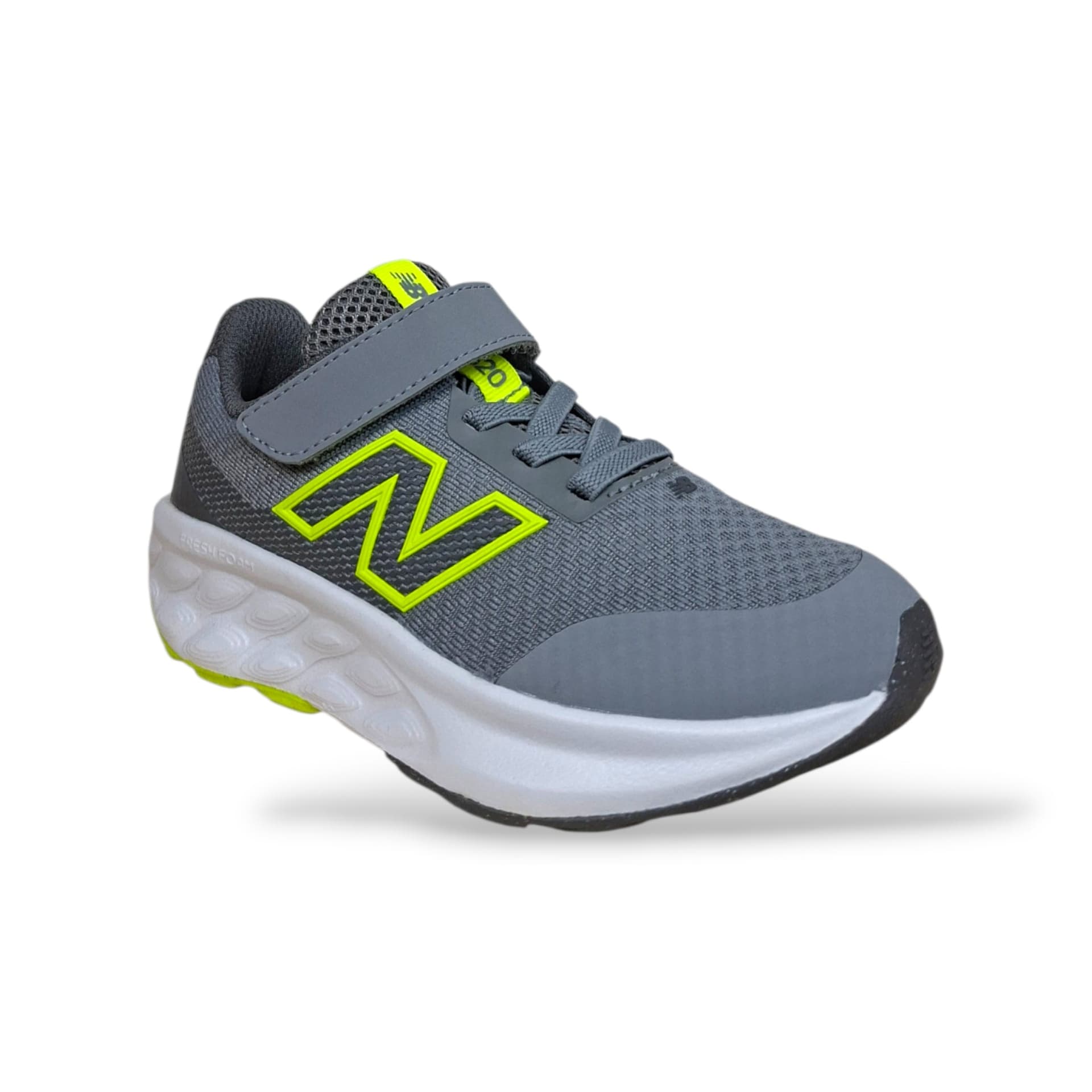New Balance 520 Sneakers Bambini Ragazzi Grigio Giallo | Taglia 28-35 | Tessuto Velcro | Scarpetteria Gica - 2