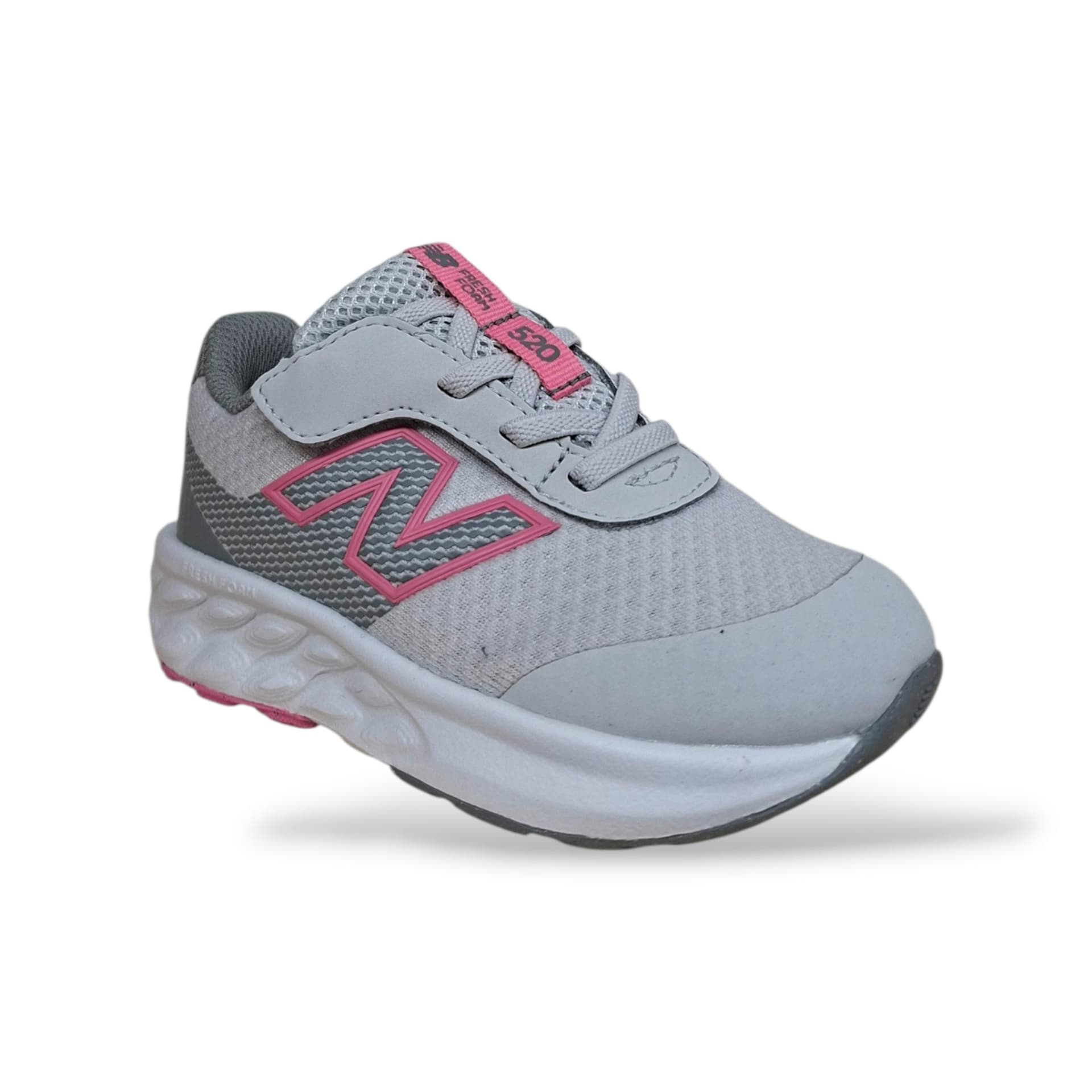 New Balance 520 Sneakers Bambine Grigio Rosa | Taglia 20-27,5 | Tessuto Velcro | Scarpetteria Gica - 2