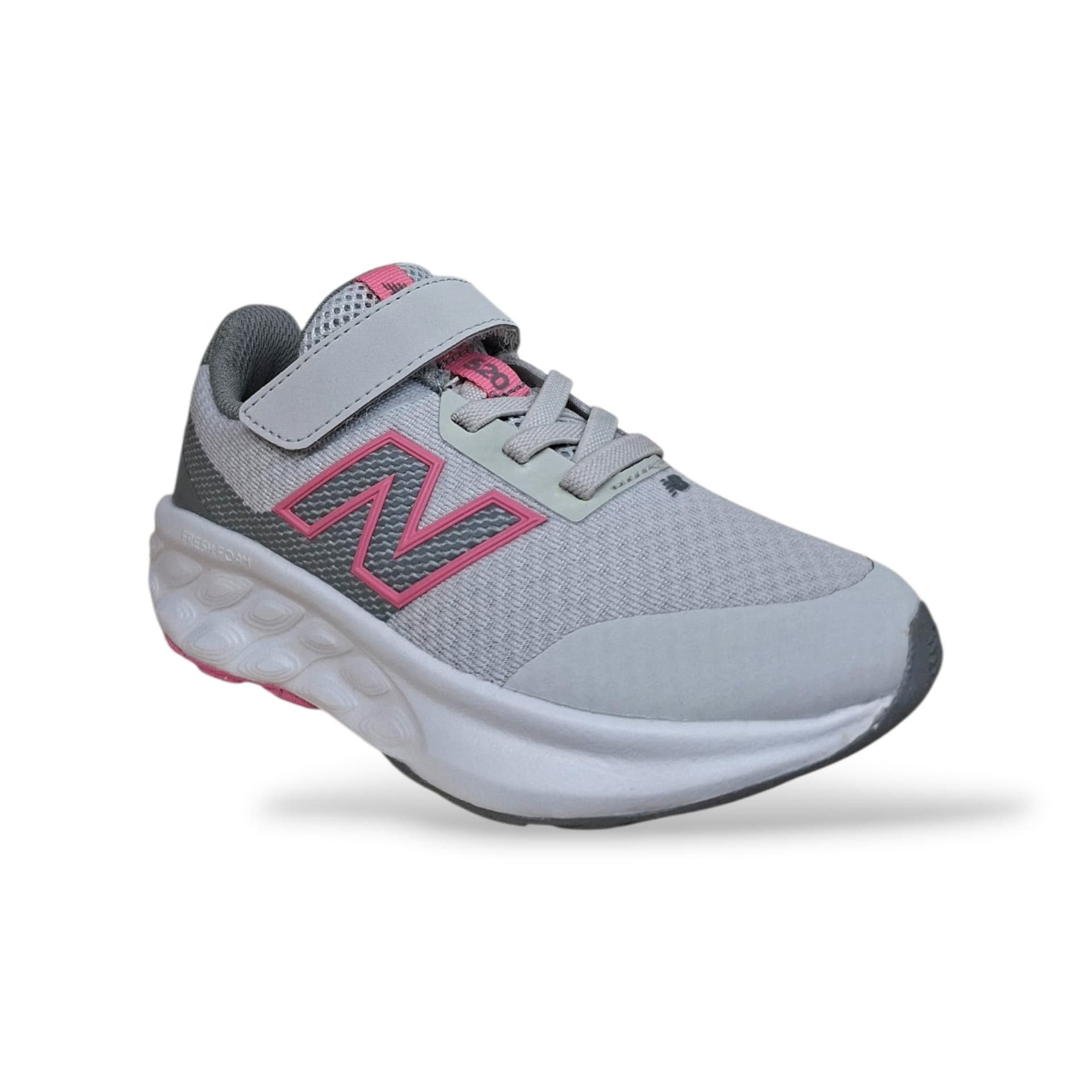 New Balance 520 Sneakers Bambine Ragazze Grigio Rosa | Taglia 28-35 | Tessuto Velcro | Scarpetteria Gica - 2
