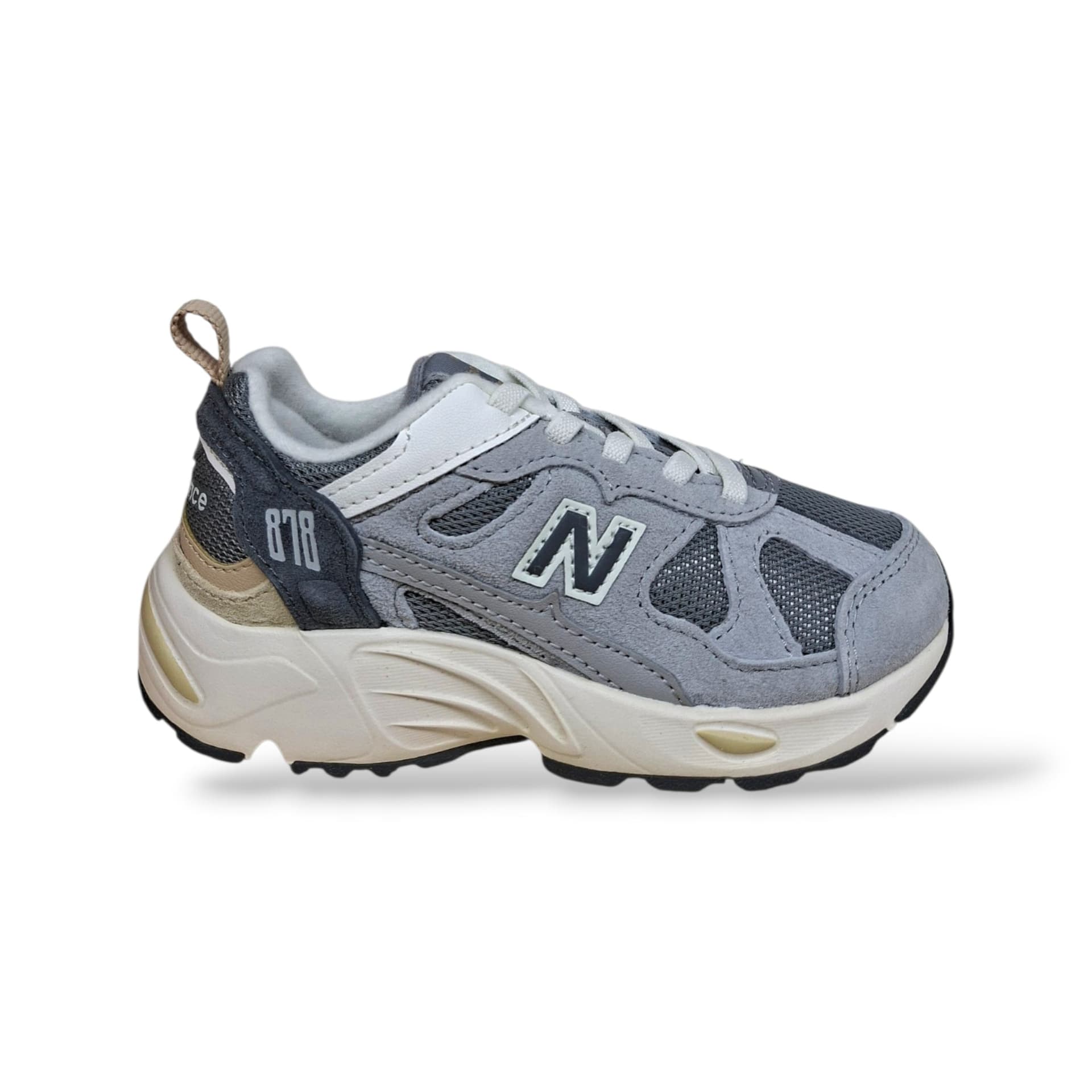 New Balance 878 Sneakers Bambini Ragazzi Grigio Bianco | Taglia 20-35 | Suede Tessuto | Scarpetteria Gica - 6