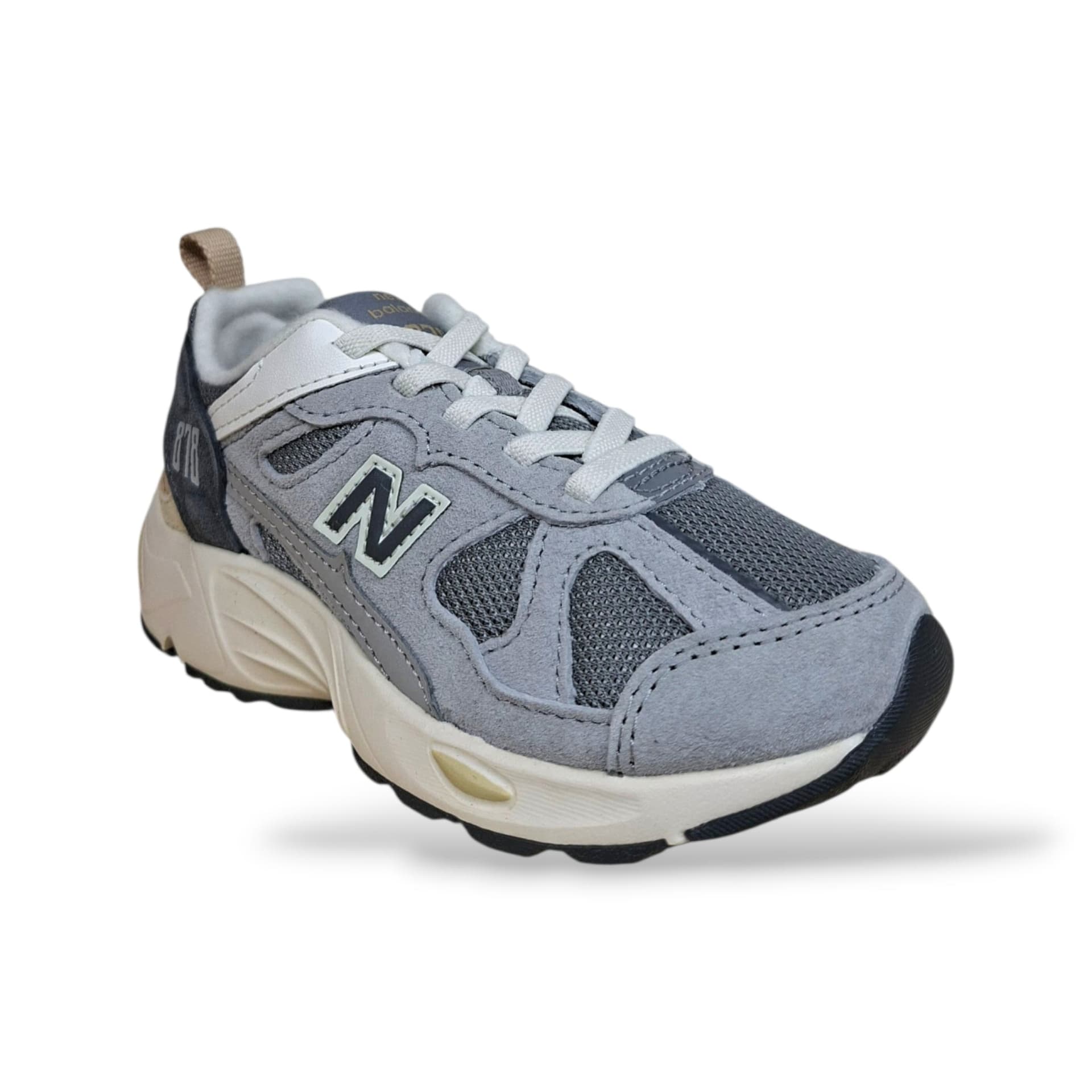 New Balance 878 Sneakers Bambini Ragazzi Grigio Bianco | Taglia 20-35 | Suede Tessuto | Scarpetteria Gica - 7