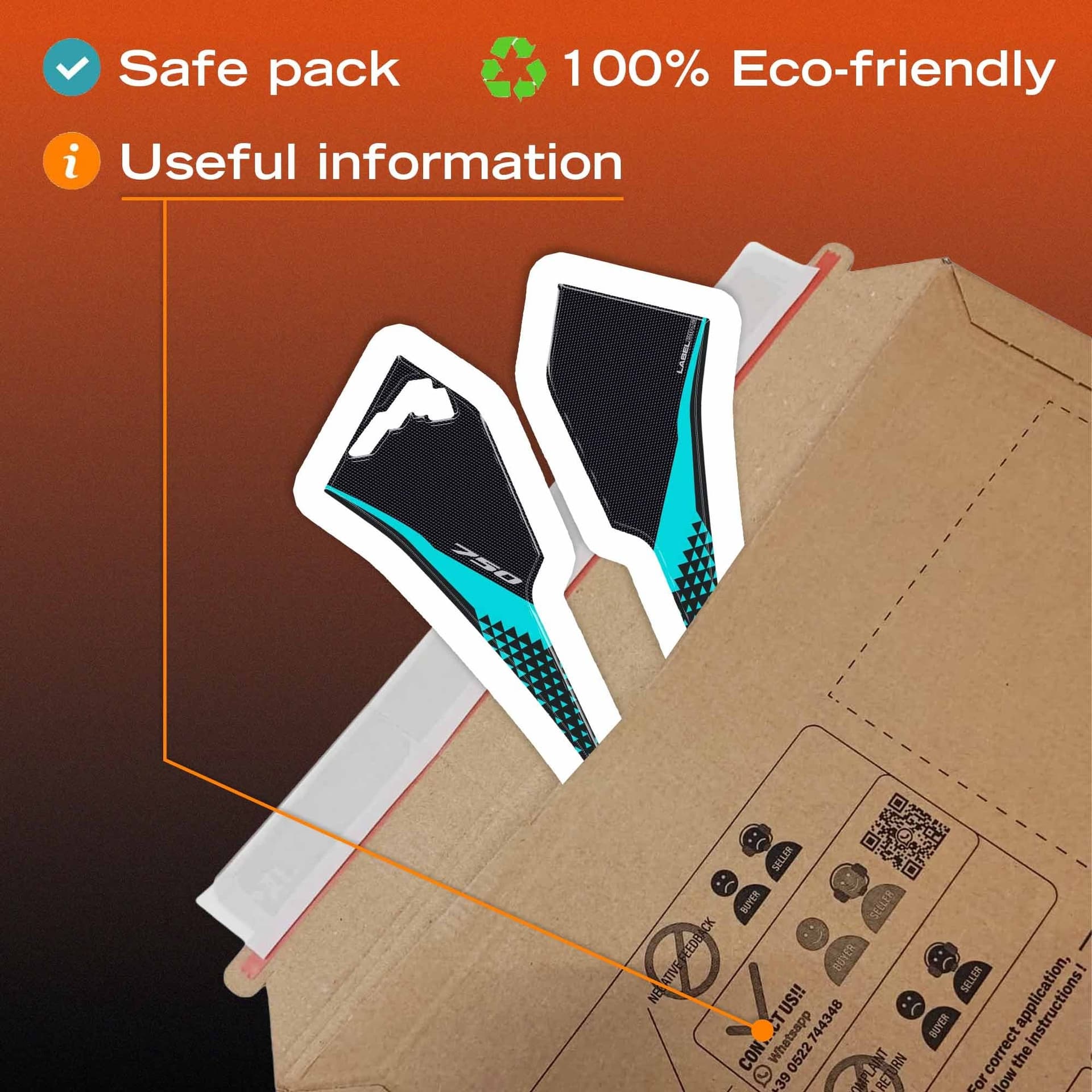 Adesivo 3D Muso Frontale moto compatibile con Honda Transalp 2025-2026 - 12