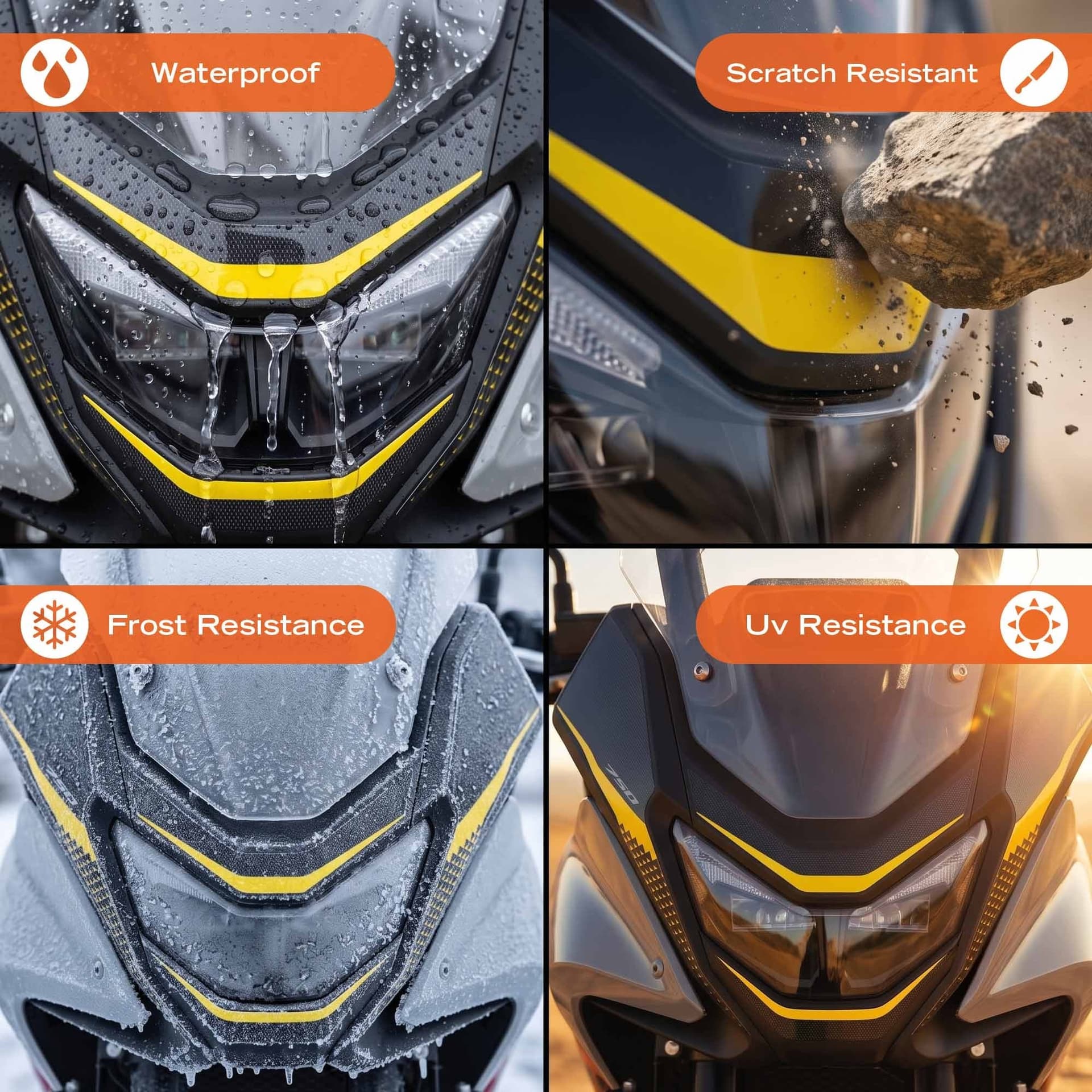 Adesivo 3D Muso Frontale moto compatibile con Honda Transalp 2025-2026 - 16