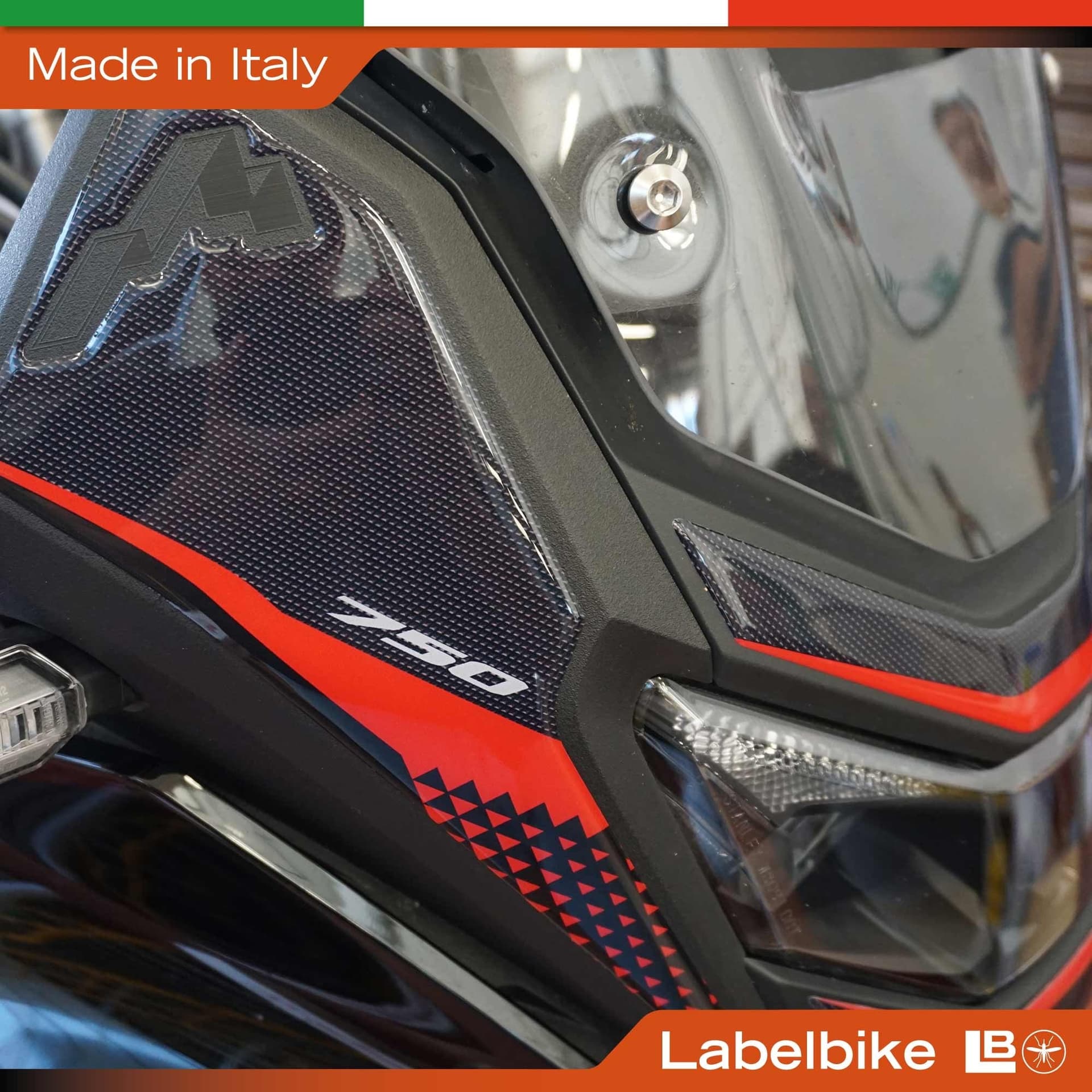 Adesivo 3D Muso Frontale moto compatibile con Honda Transalp 2025-2026 - 21
