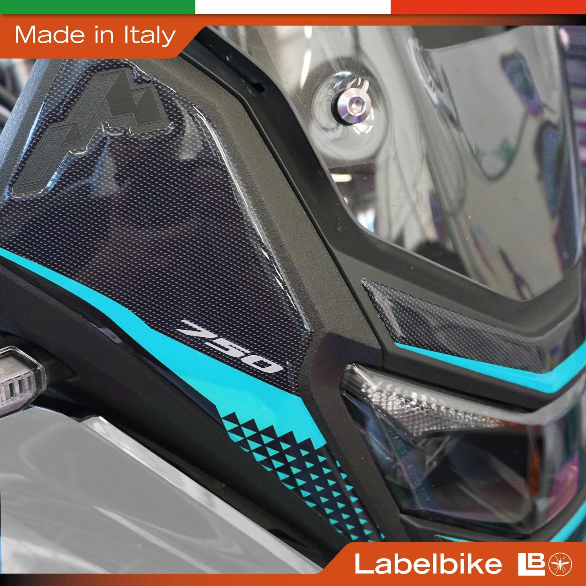 Adesivo 3D Muso Frontale moto compatibile con Honda Transalp 2025-2026 - 9