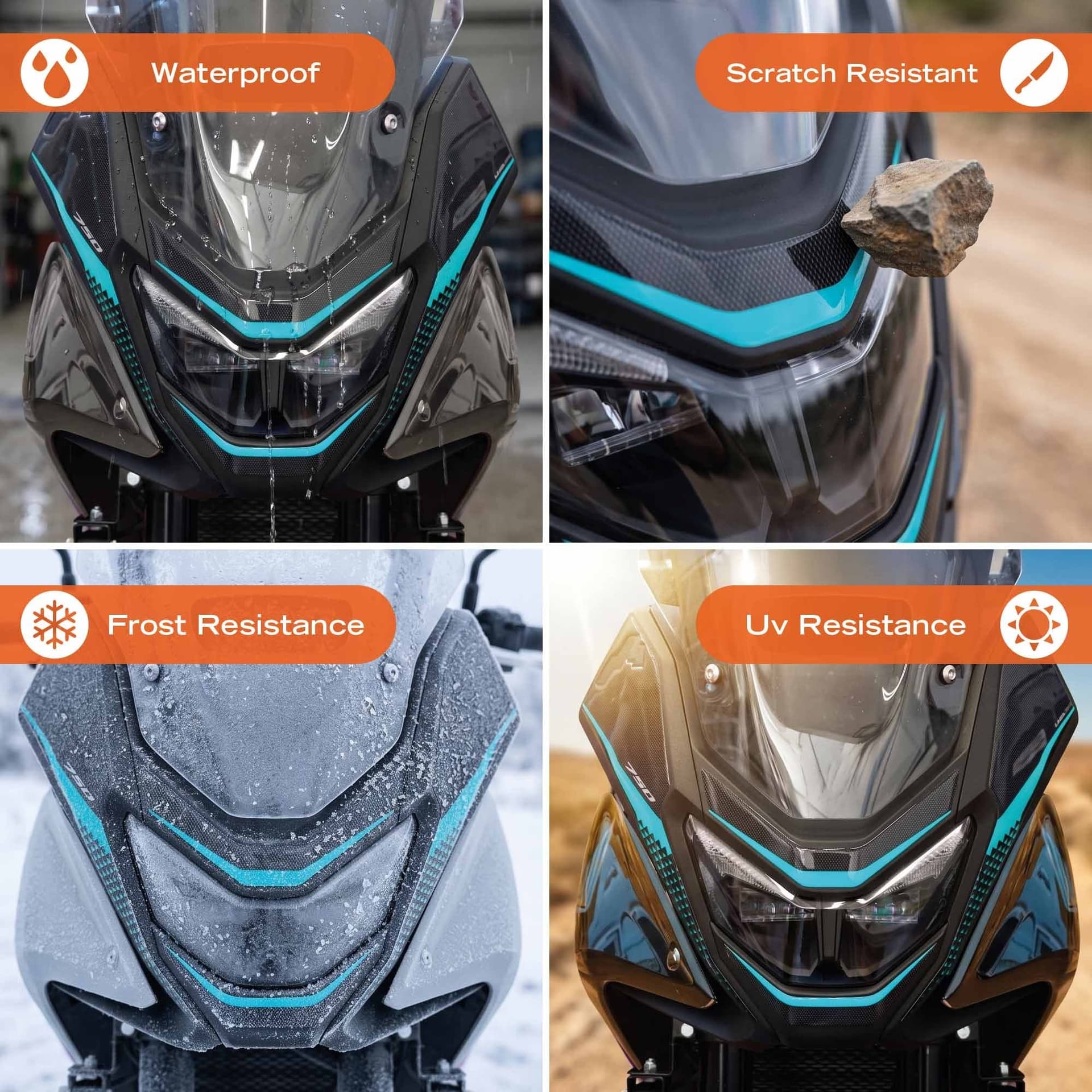 Adesivo 3D Muso Frontale moto compatibile con Honda Transalp 2025-2026 - 10
