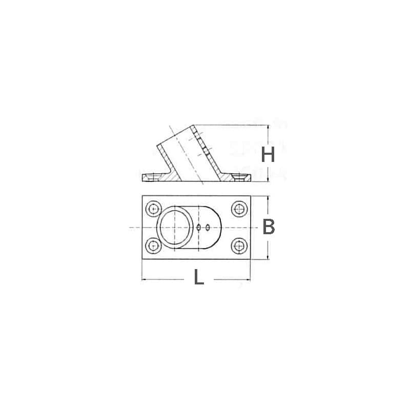 BASE RETT. INOX 60° Ø MM.25 - 4