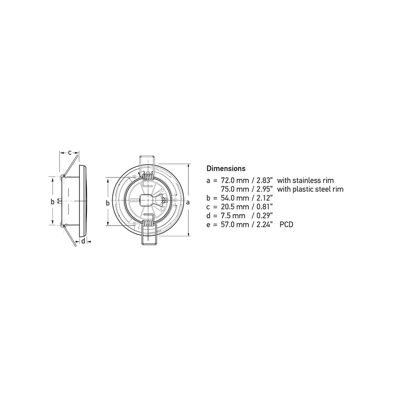 EUROLED 75 ACCIAIO LUCE CALDA 24V - 4