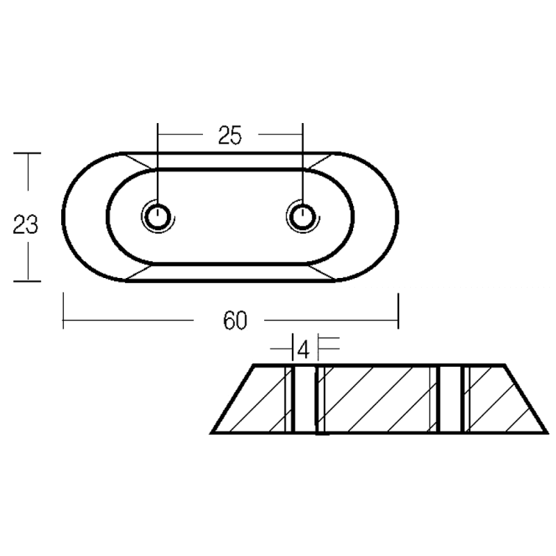 PIASTRINA FUORIBORDO IN ALLUMINIO - 4