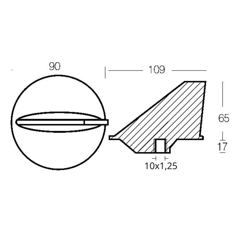 PINNA CORTA 50HP IN ALLUMINIO - 4