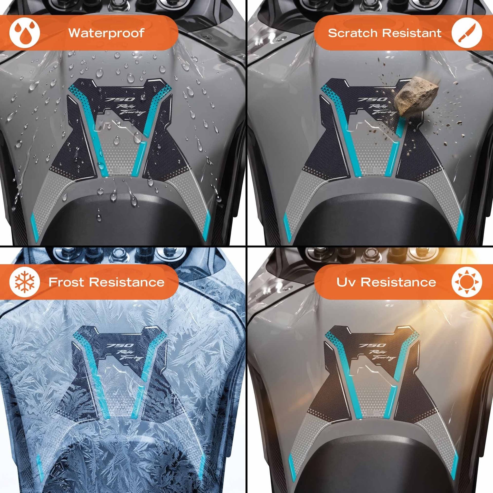 Protezione Adesivo Paraserbatoio moto compatibile con Honda Transalp 2026 - 3