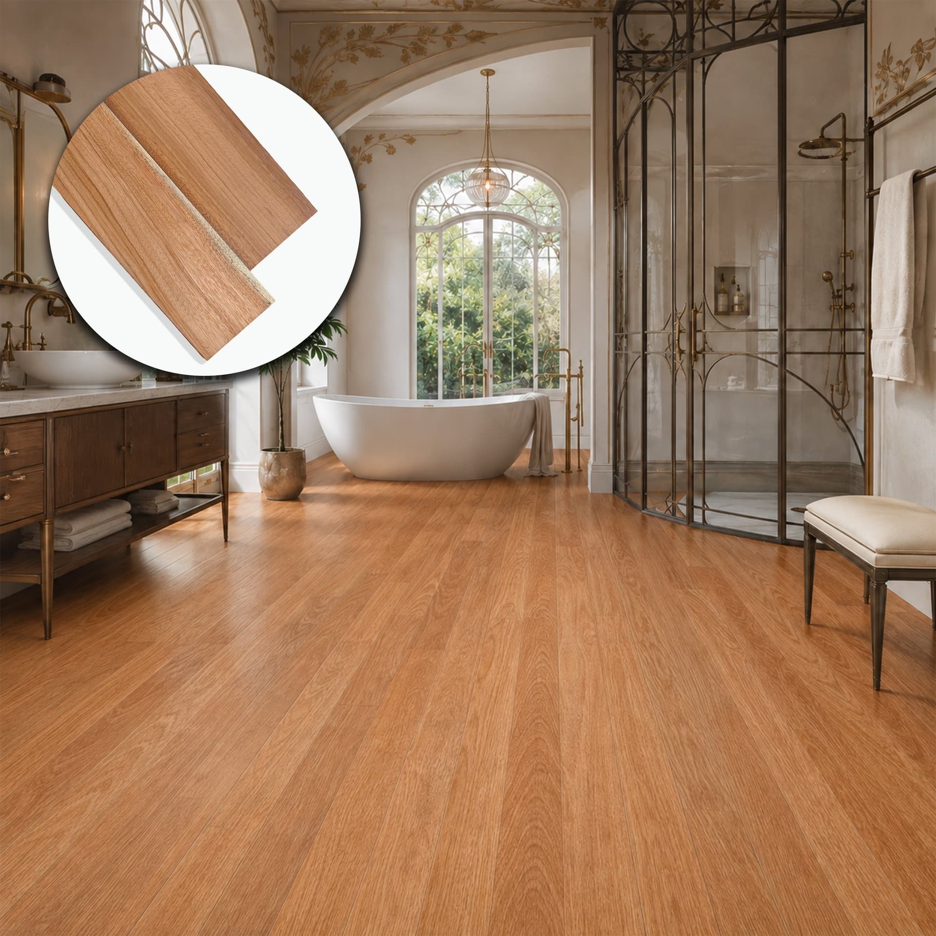 Parquet Prefinito in Doussié Gold Garbelotto Spazzolato Verniciato Opaco Senza Bisello 10x140x1480/1780 mm – Lotto 14 mq - 2