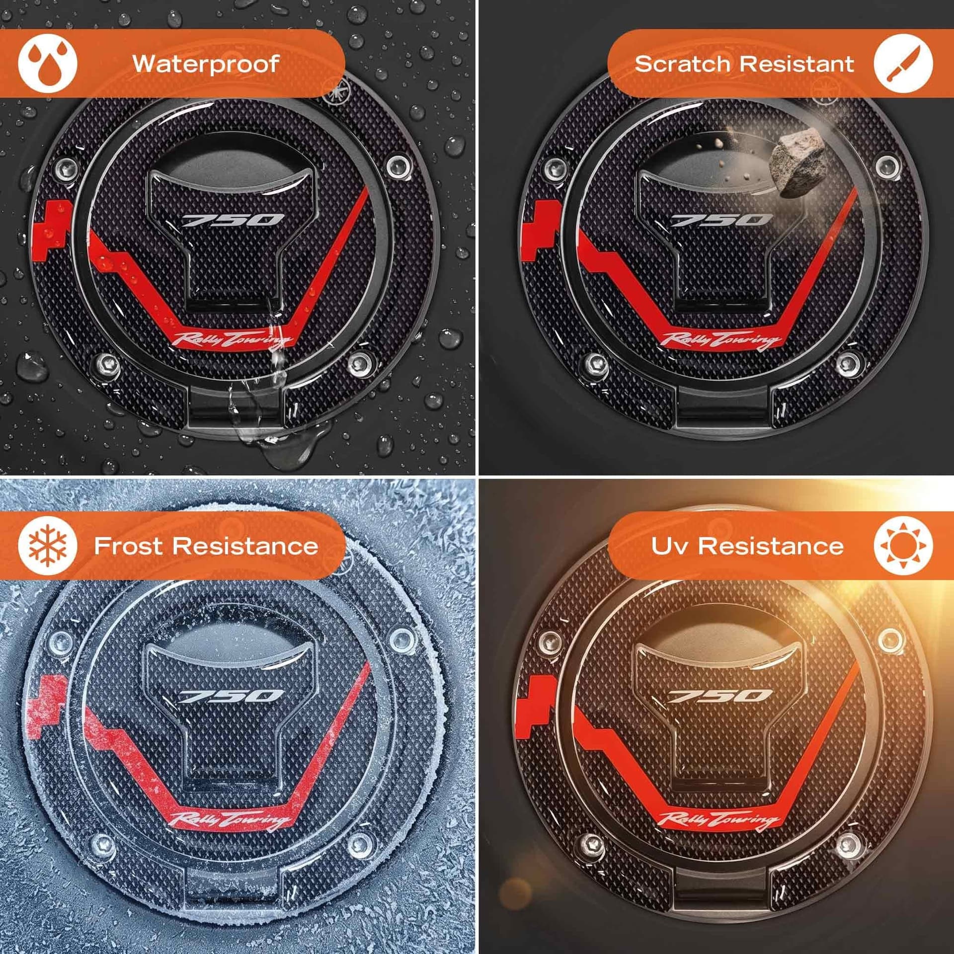 Adesivo gel 3D Tappo serbatoio moto compatibile con Honda Transalp 2026 - 8