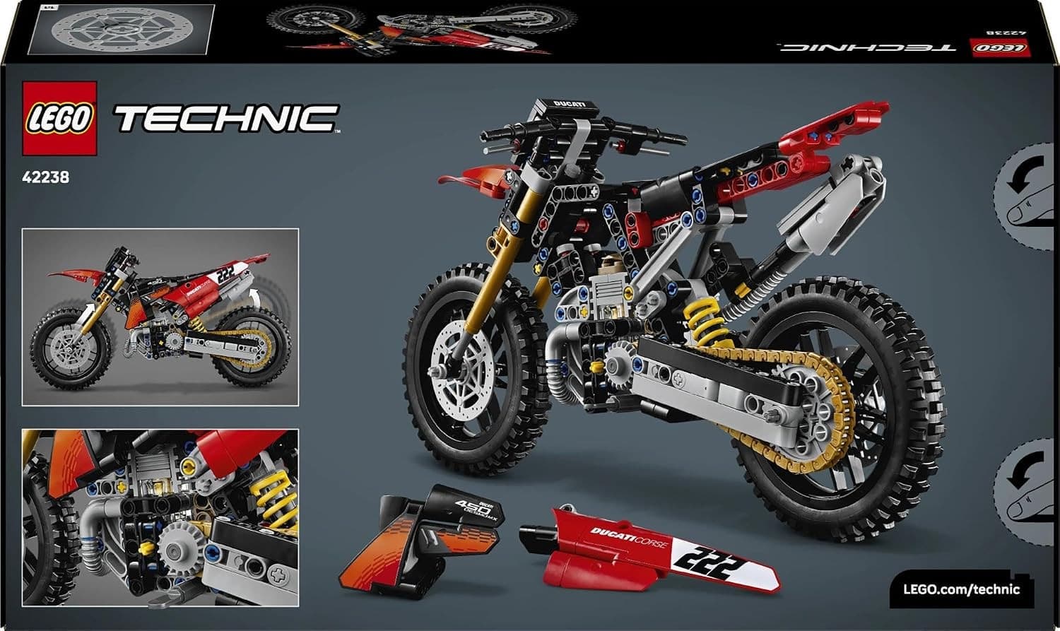 Lego Technic - Moto Ducati Desmo450 MX Factory 42238 - 6