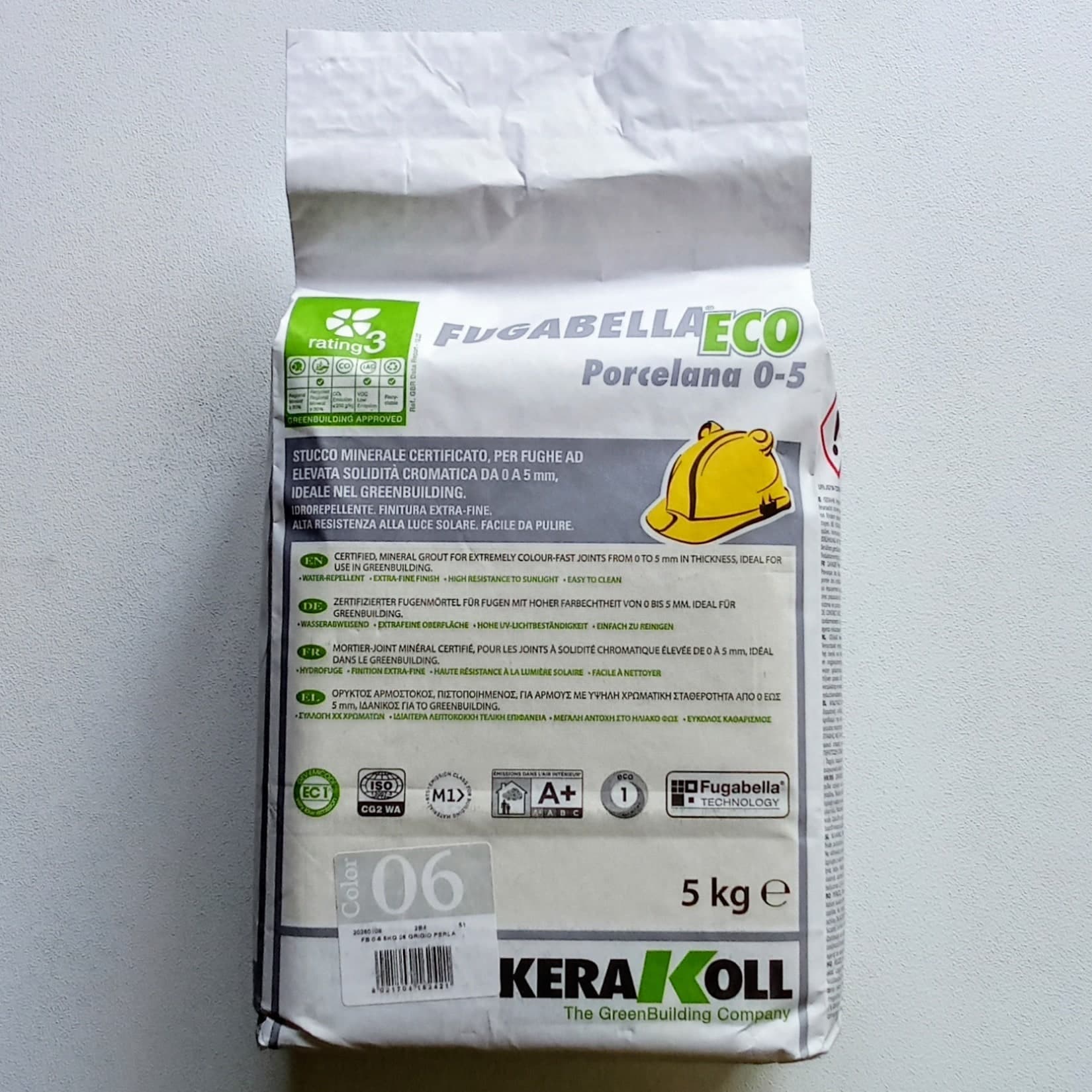 Fugante Color 06 colore Grigio Perla da 5kg fugabella eco porcellana in polvere per fughe da 0 a 5mm stucco minerale