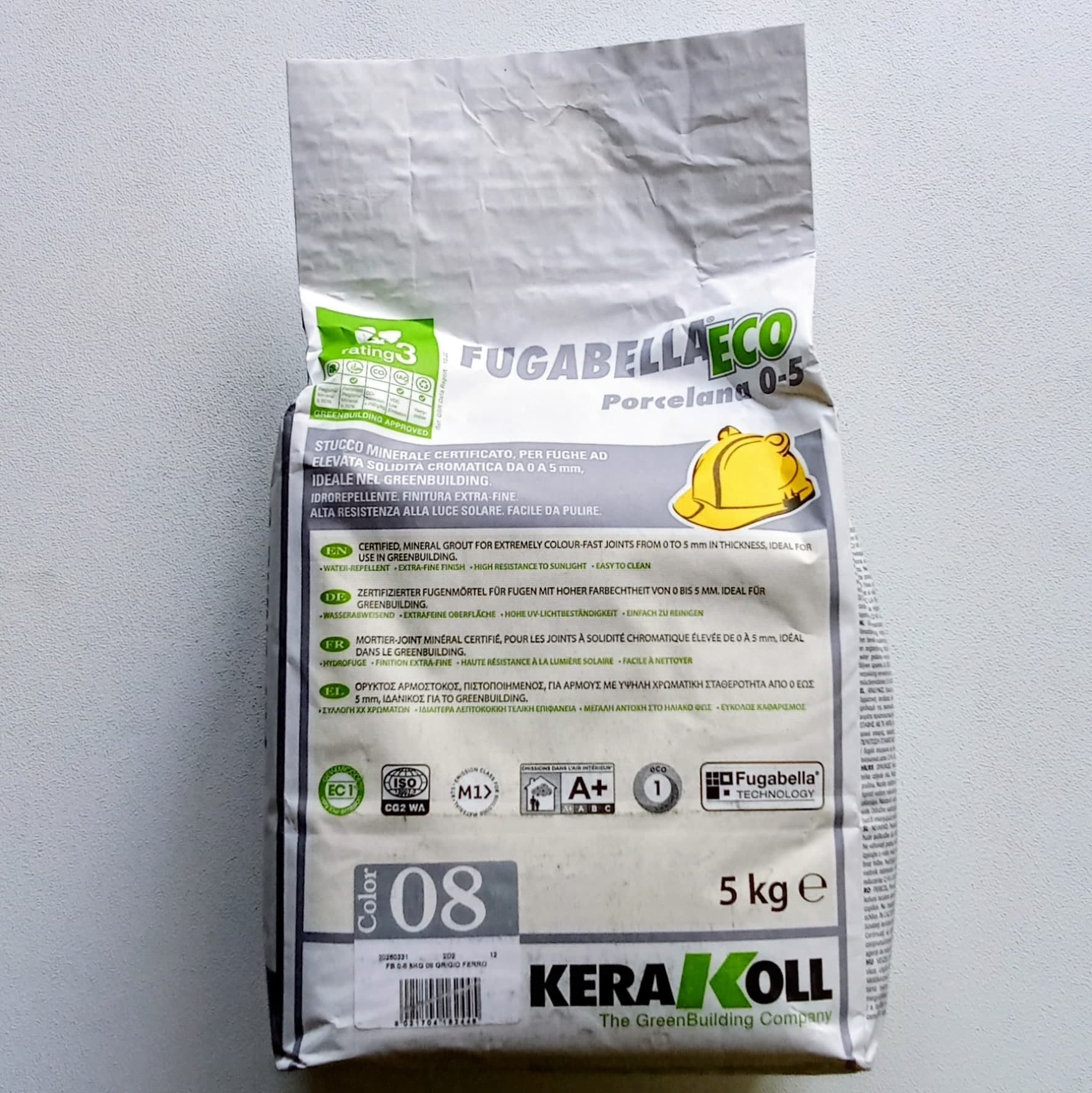 Fugante Color 08 colore Grigio Ferro da 5kg fugabella eco porcellana in polvere per fughe da 0 a 5mm stucco minerale