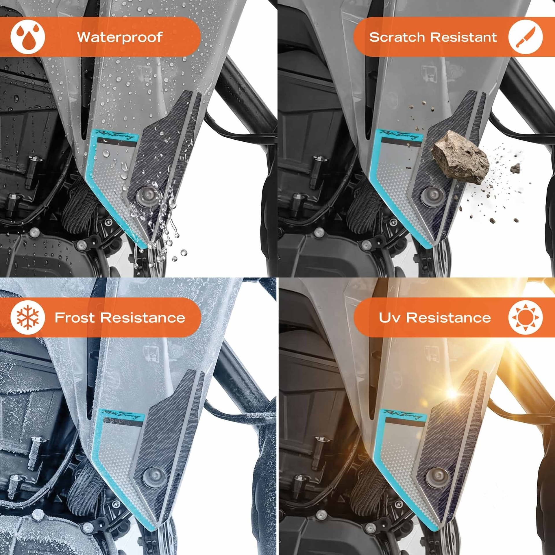 Adesivi 3D Protezioni Deflettori moto compatibile con Honda Transalp 2026 - 3