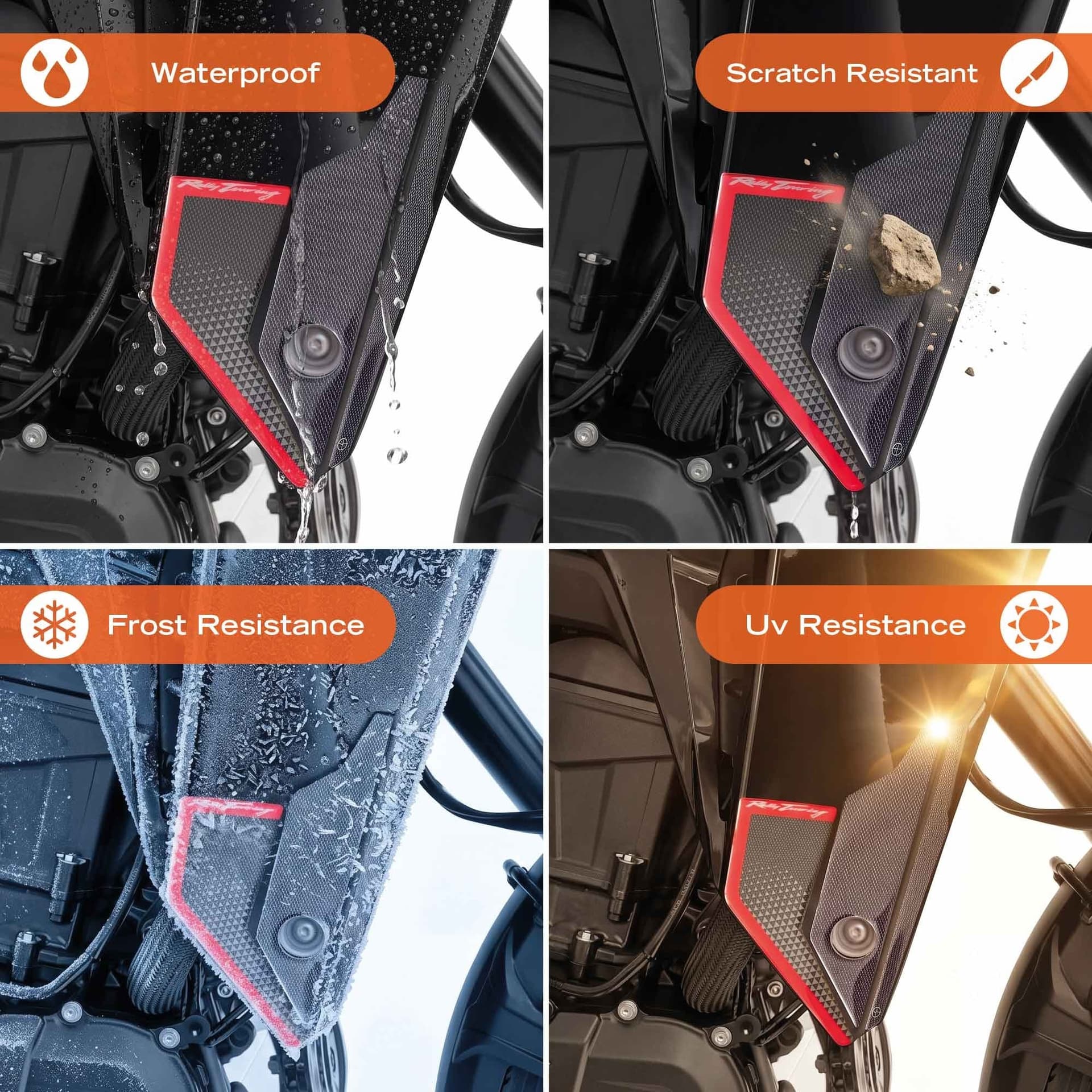 Adesivi 3D Protezioni Deflettori moto compatibile con Honda Transalp 2026 - 8