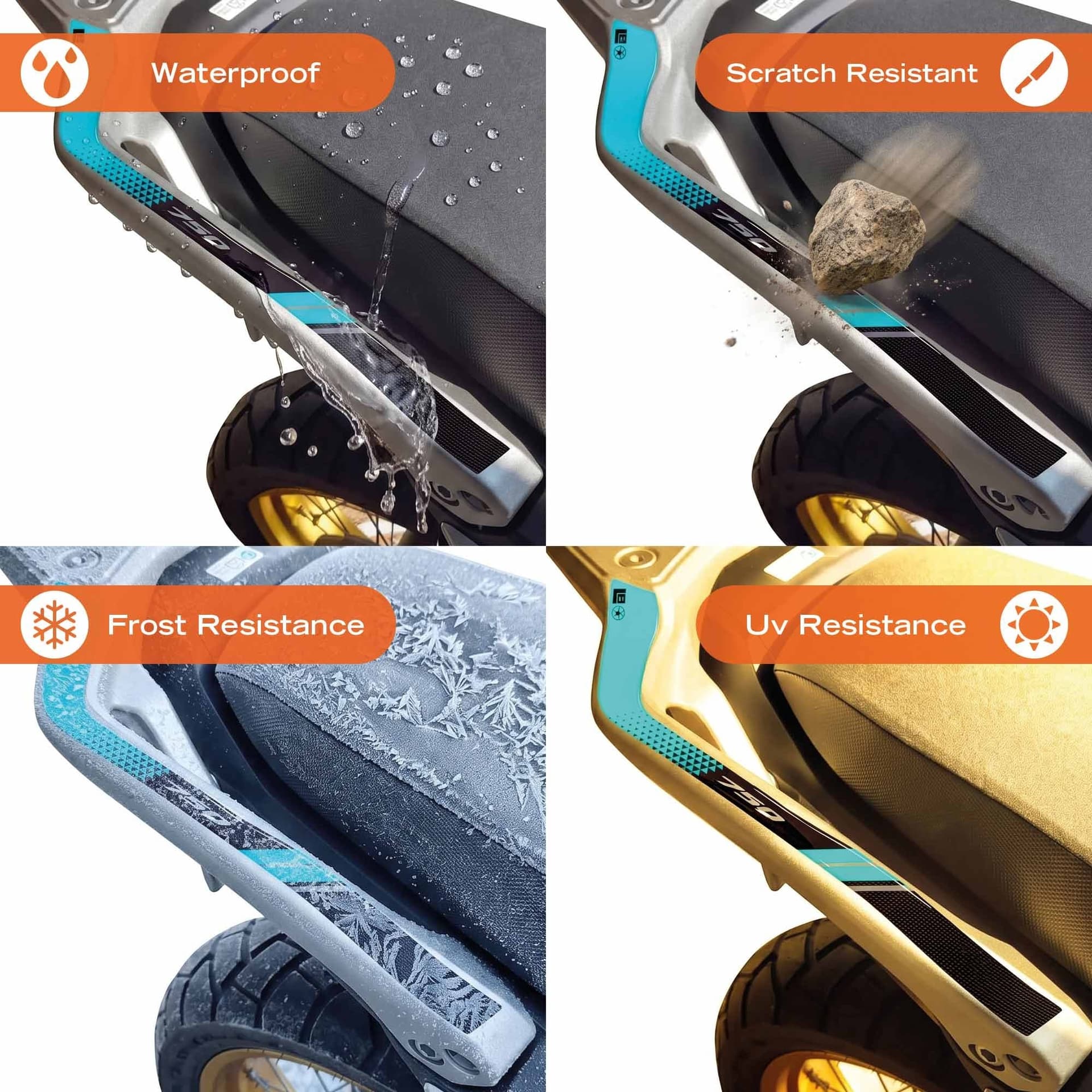 Adesivi 3D Protezioni Maniglie moto compatibile con Honda Transalp 2026 - 3