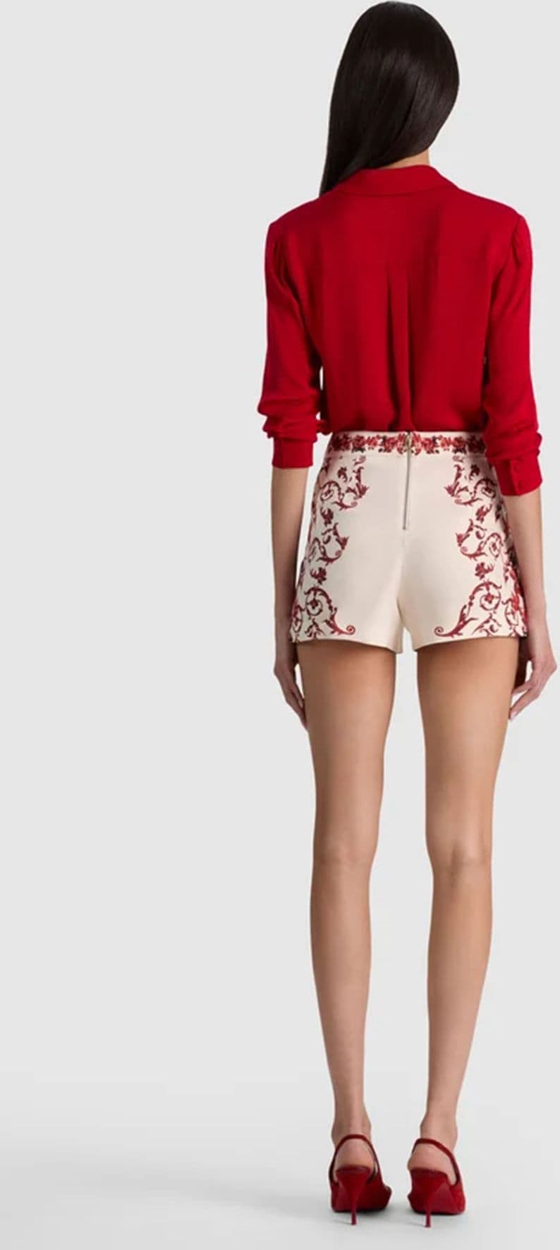 Alice + Olivia  Pantaloncini White/red - 3