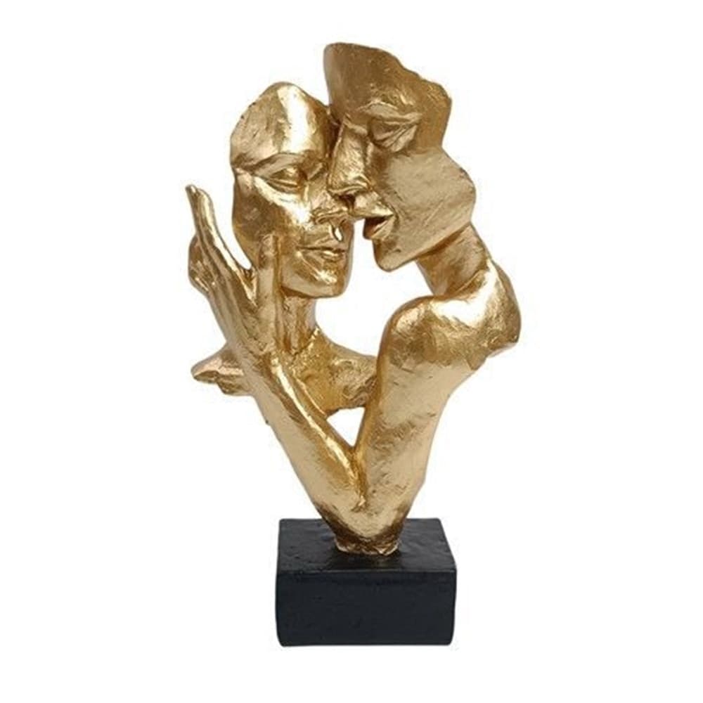 SCULTURA COPPIA ABBRACCIO 30CM STATUA DECORATIVA ASTRATTA PER SOGGIORNO UFFICIO INGRESSO - 2