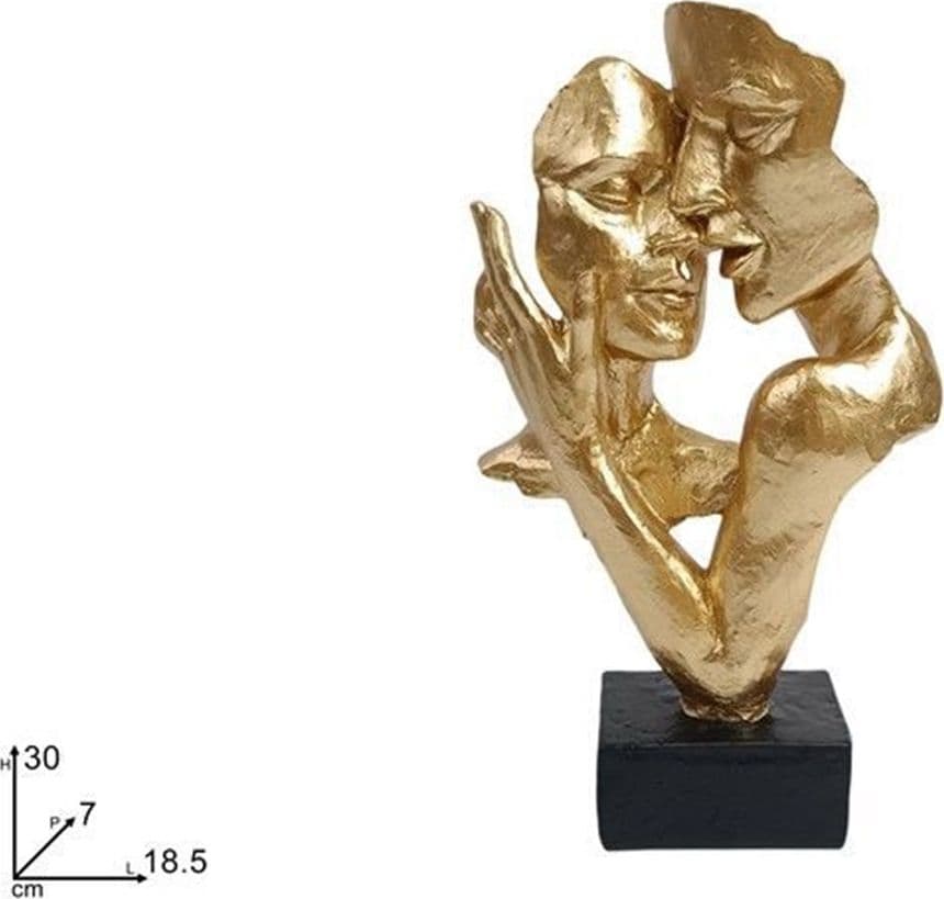 SCULTURA COPPIA ABBRACCIO 30CM STATUA DECORATIVA ASTRATTA PER SOGGIORNO UFFICIO INGRESSO - 3