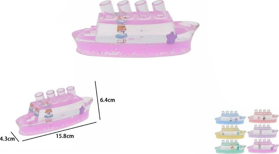 STATUETTA DECORATIVA SOPRAMMOBILE FORMA DI PIROSCAFO CON PORTAPENNE ORNAMENTI REGALO 73797 - 2