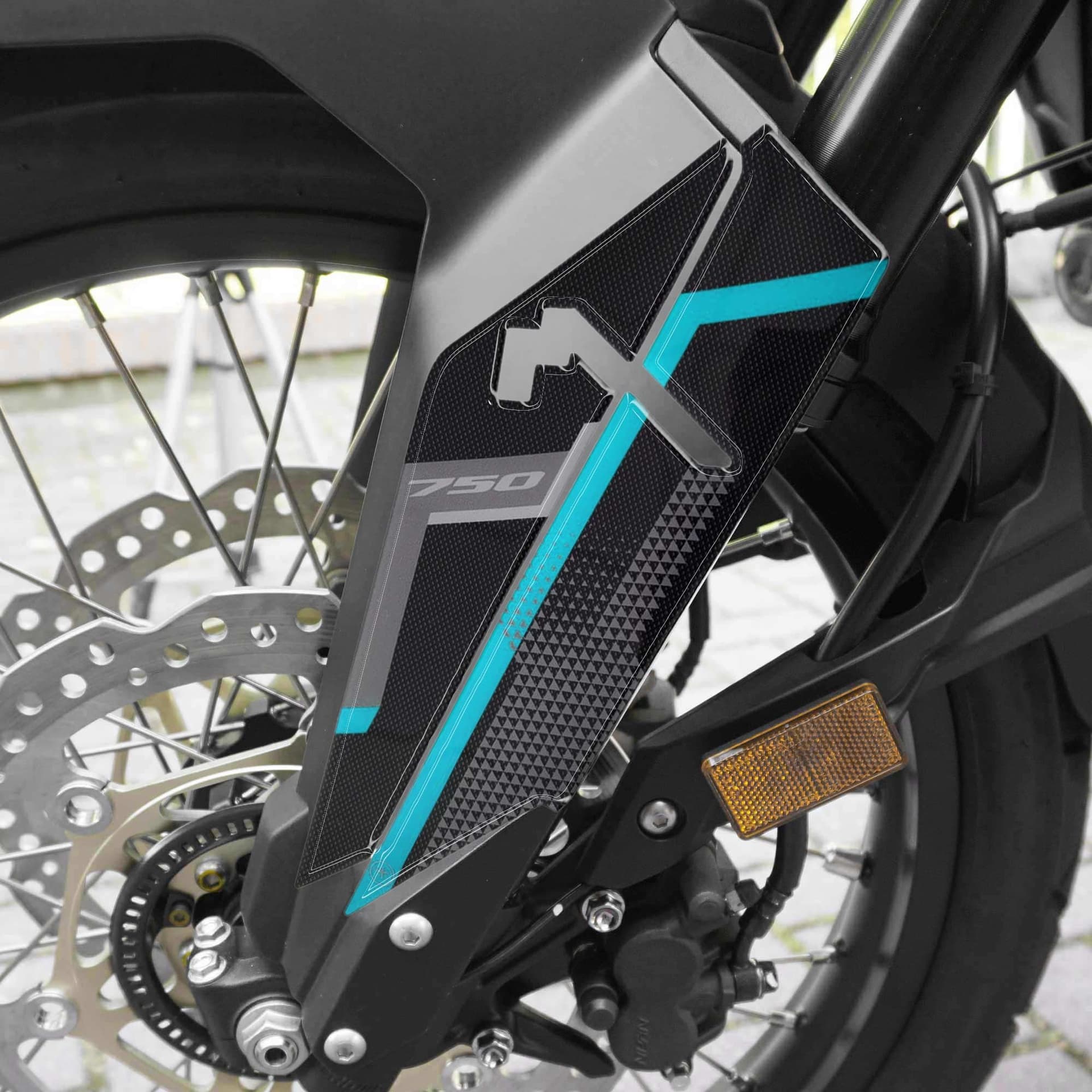 Adesivi 3D Parasteli Parafango moto compatibile con Honda Transalp 2026 - 13