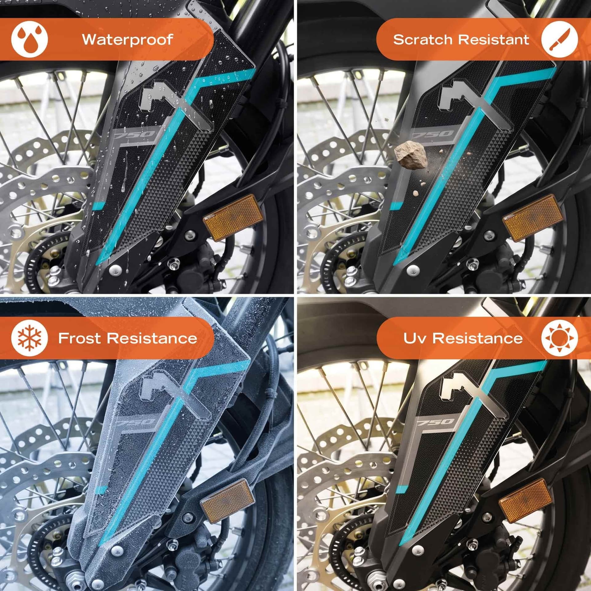 Adesivi 3D Parasteli Parafango moto compatibile con Honda Transalp 2026 - 4