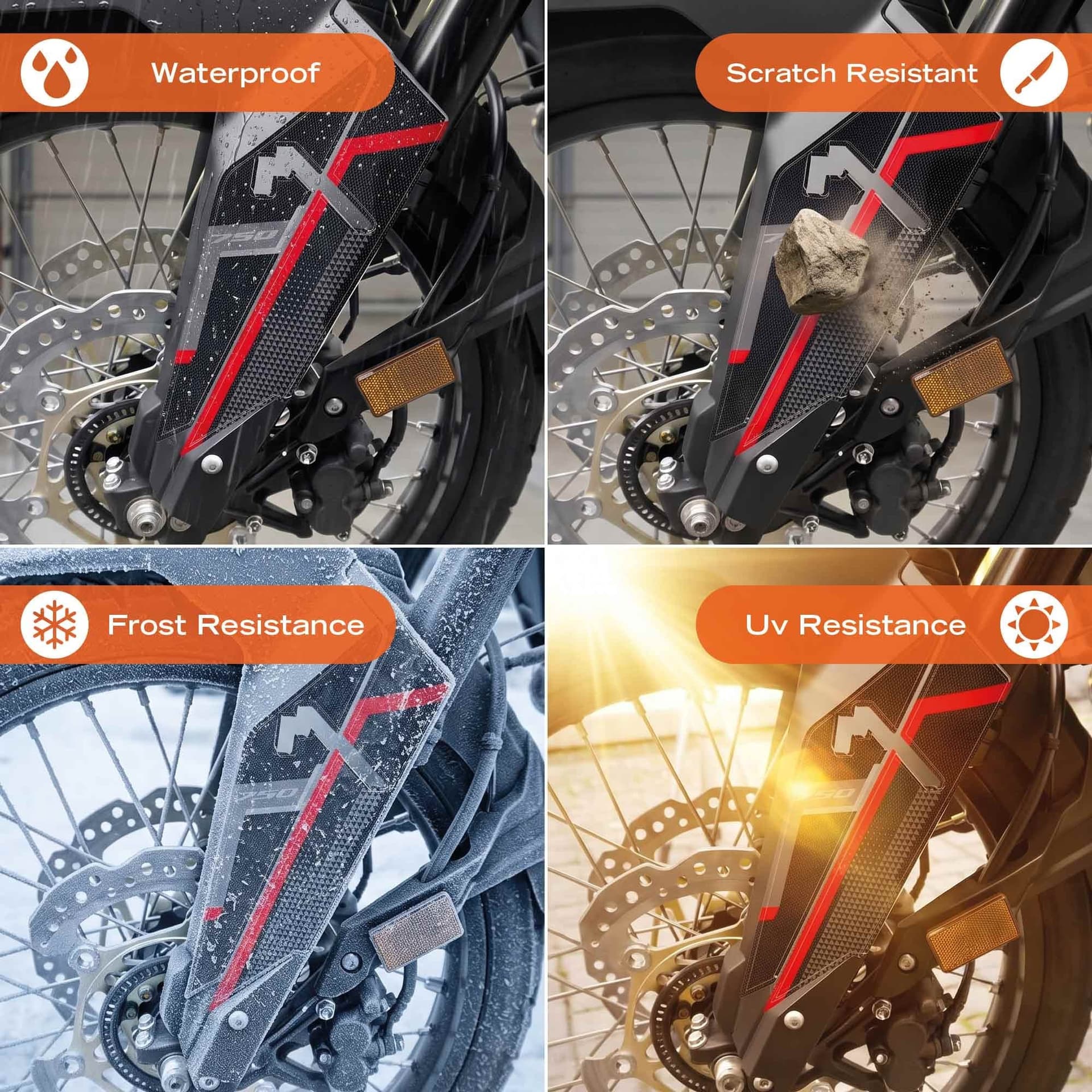 Adesivi 3D Parasteli Parafango moto compatibile con Honda Transalp 2026 - 10