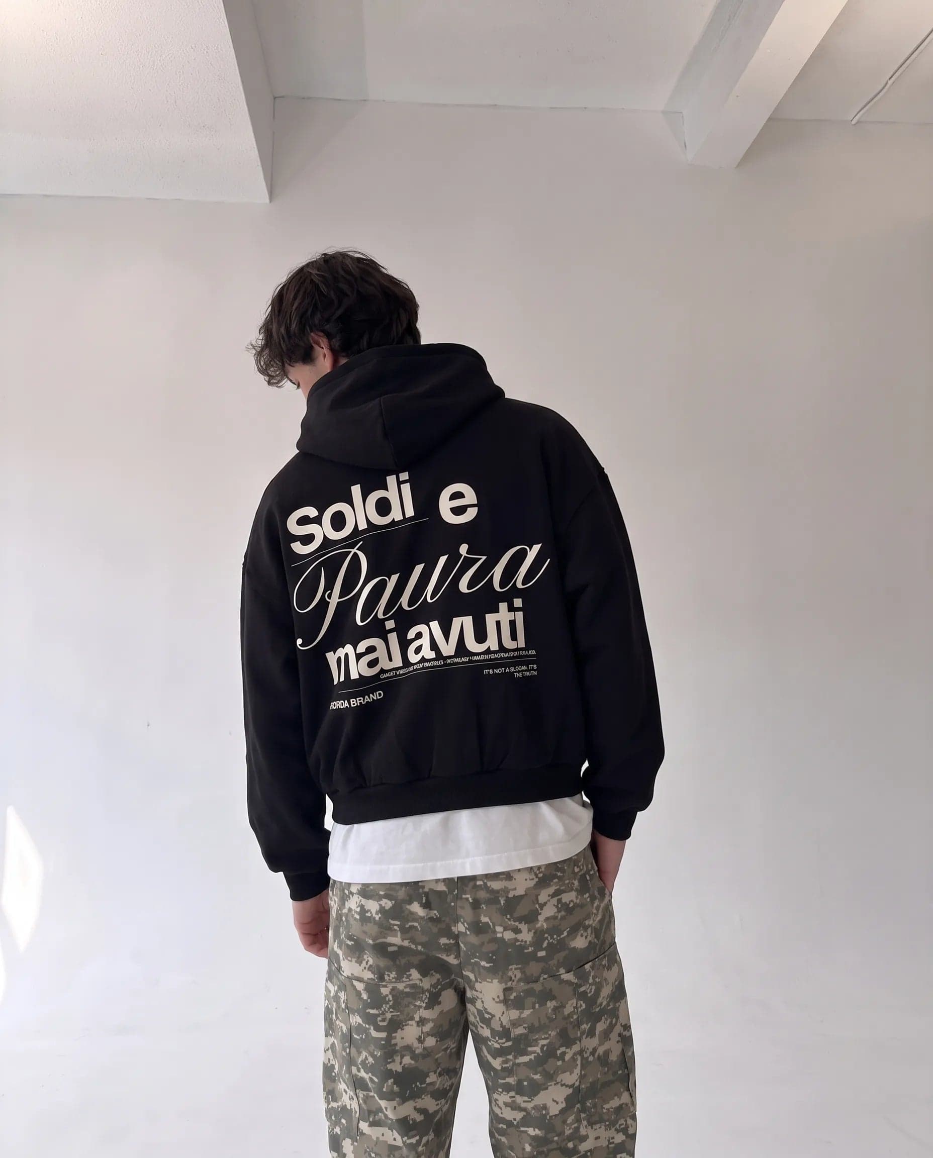 Felpa Oversize Nera 330g No Fear Boxy Fit Made in Italy | Horda - 4