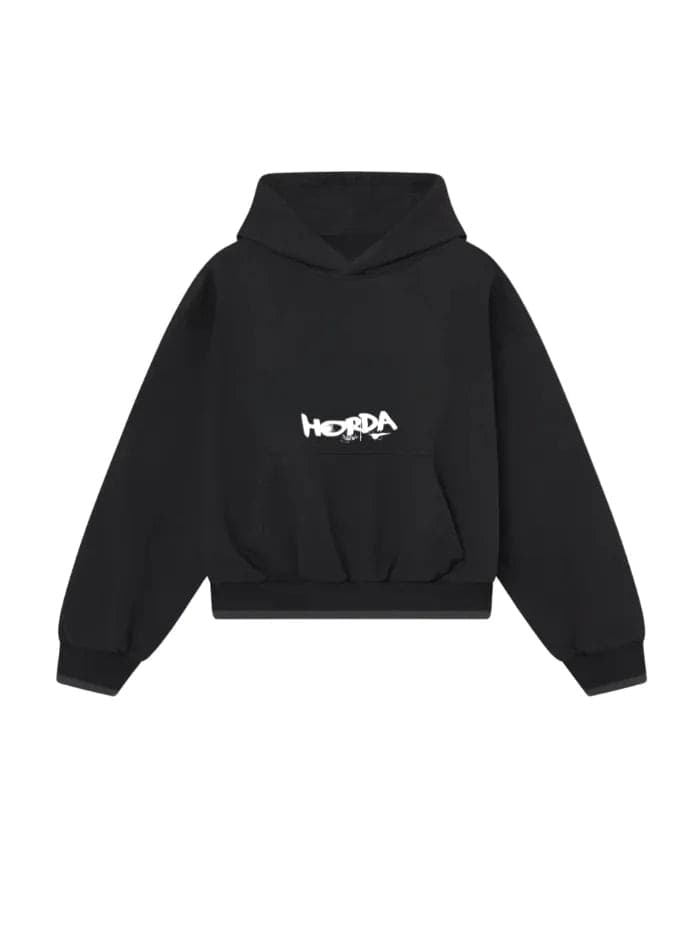 Felpa Hangover Nera 330g Boxy Fit | Made in Italy – Horda - 3